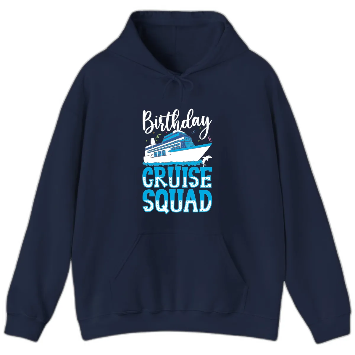 Birthday Cruise Squad Hoodie in Navy