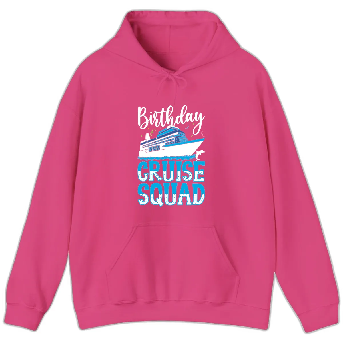 Birthday Cruise Squad Hoodie in Heliconia