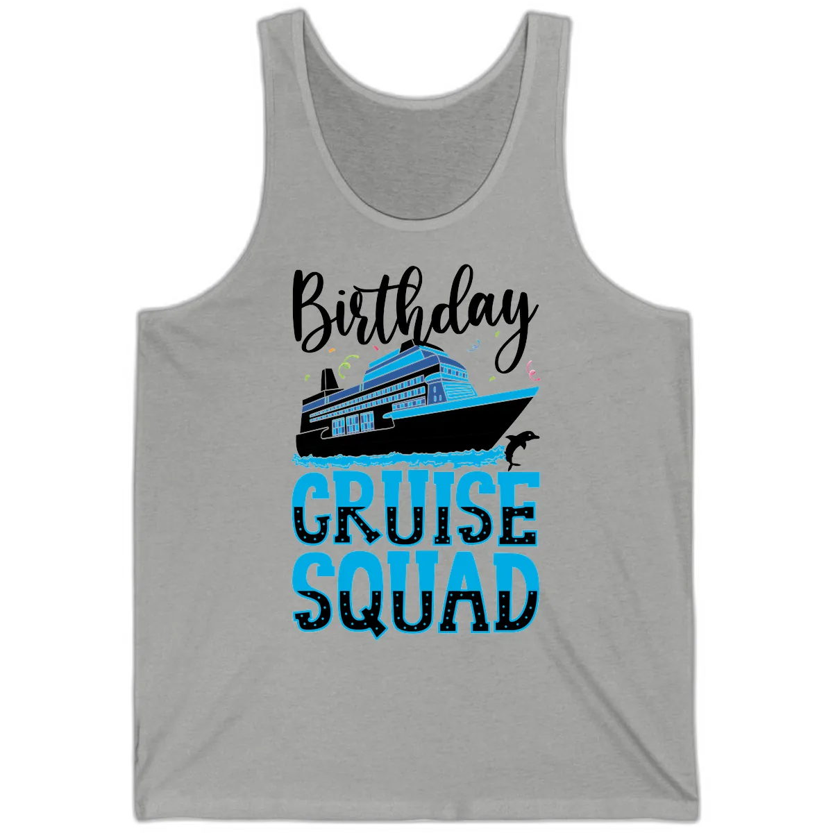 Birthday Cruise Squad Tank in Athletic Heather