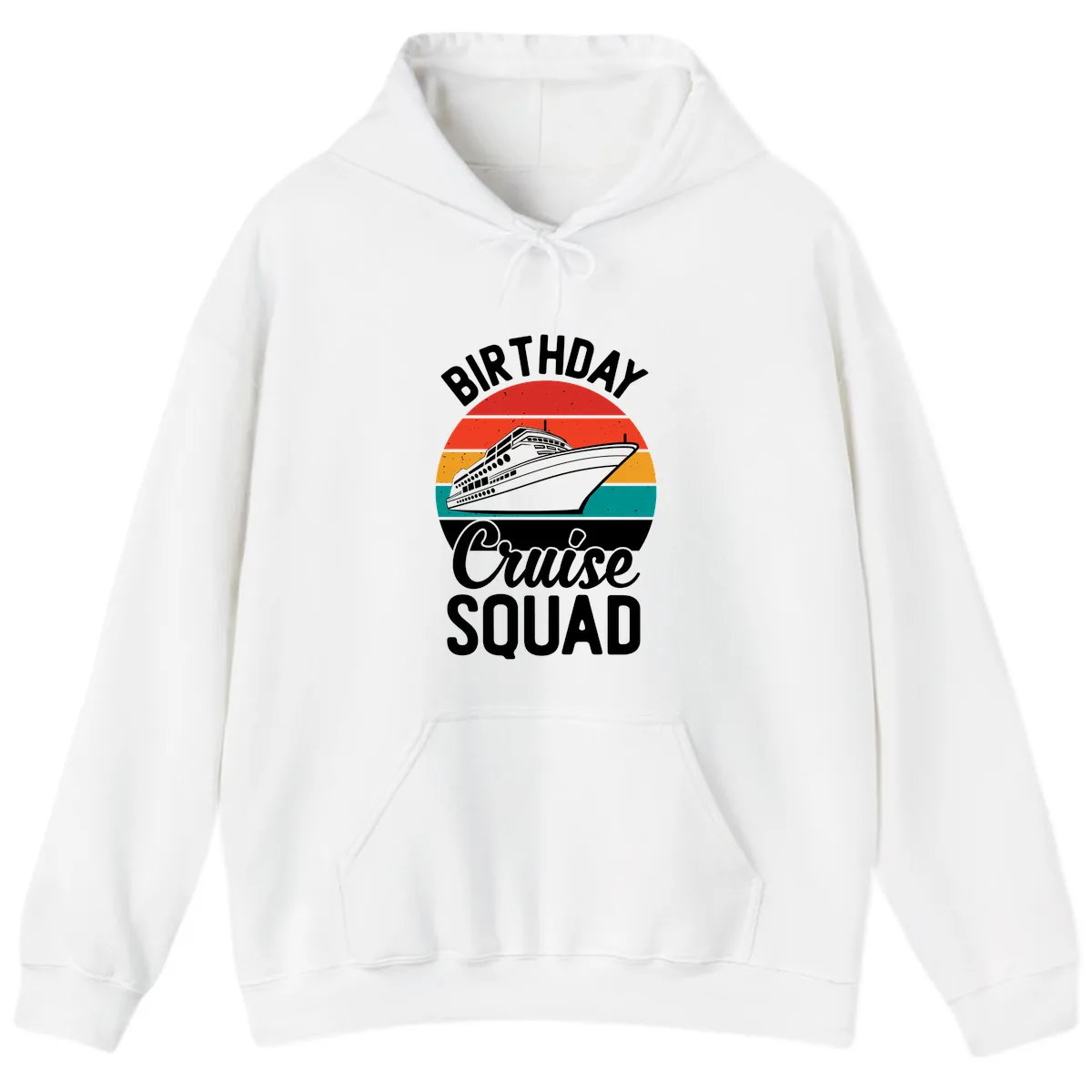 Birthday Cruise Squad Hoodie in White