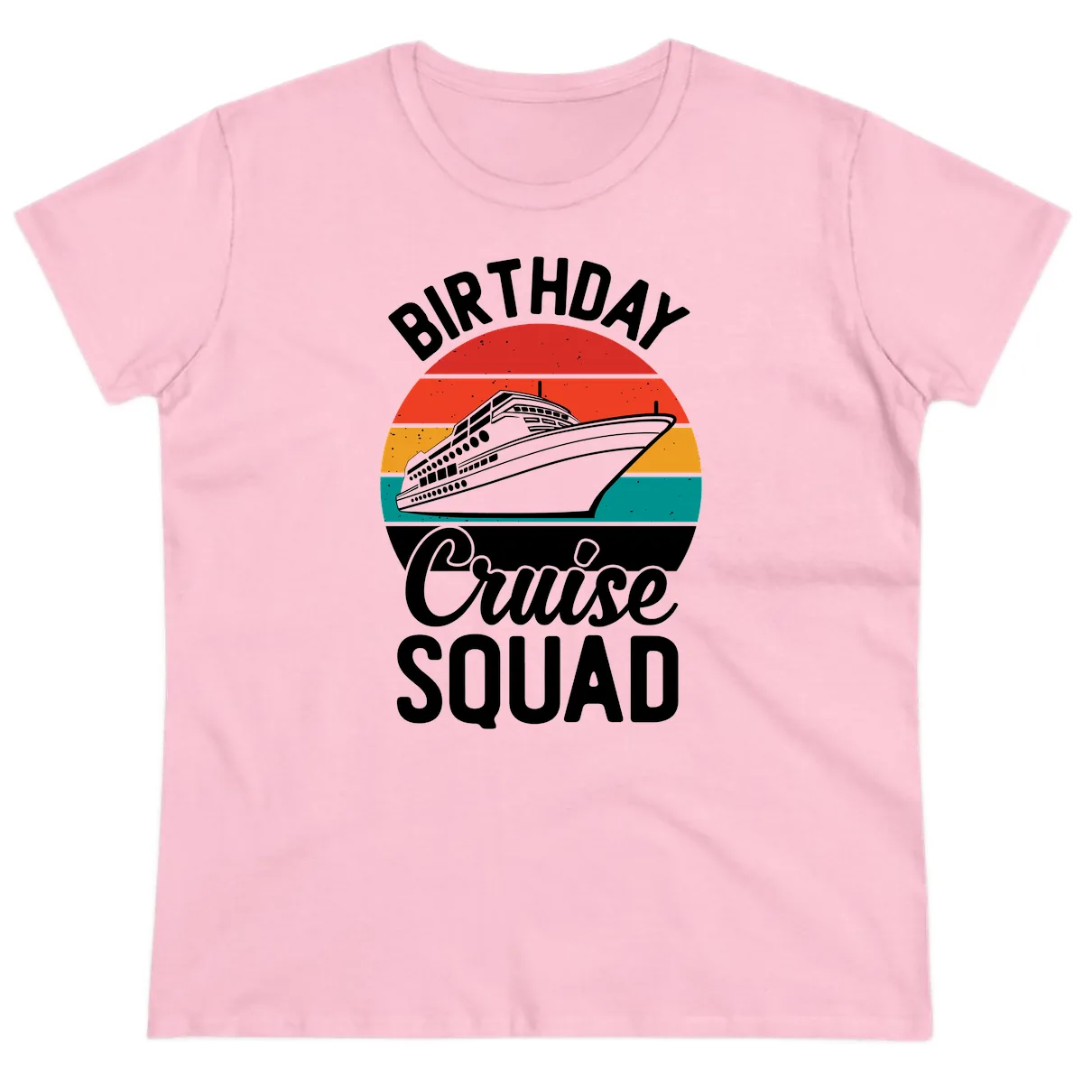 Birthday Cruise Squad Ladies Tee in Light Pink