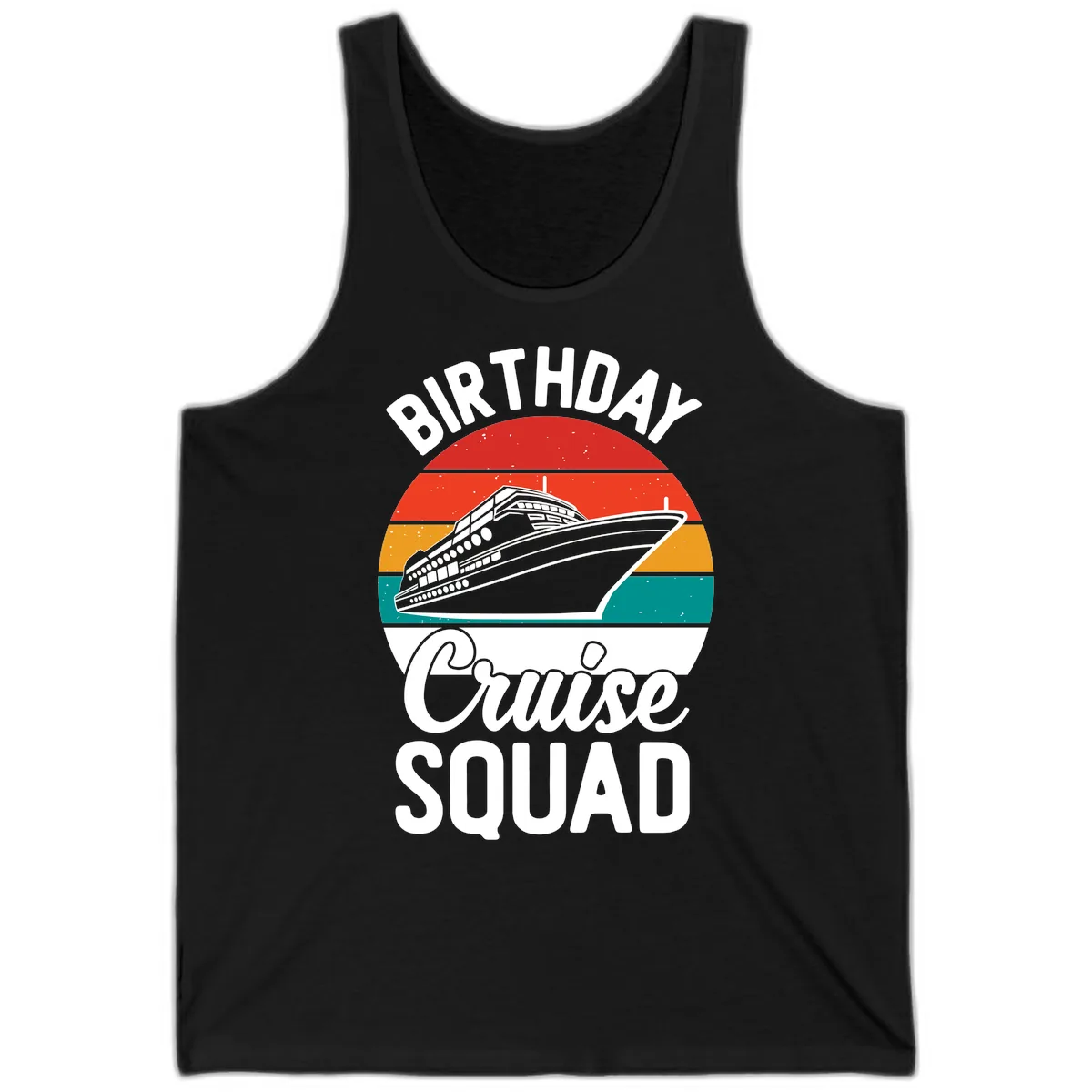 Birthday Cruise Squad Tank in Black