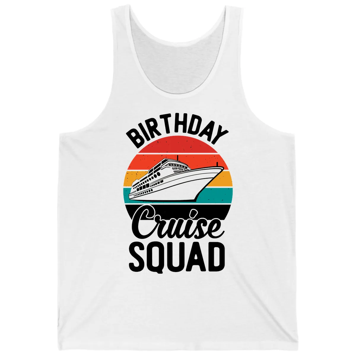 Birthday Cruise Squad Tank in White