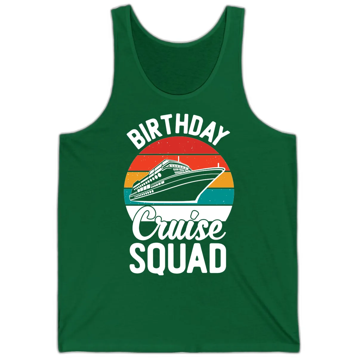 Birthday Cruise Squad Tank in Kelly