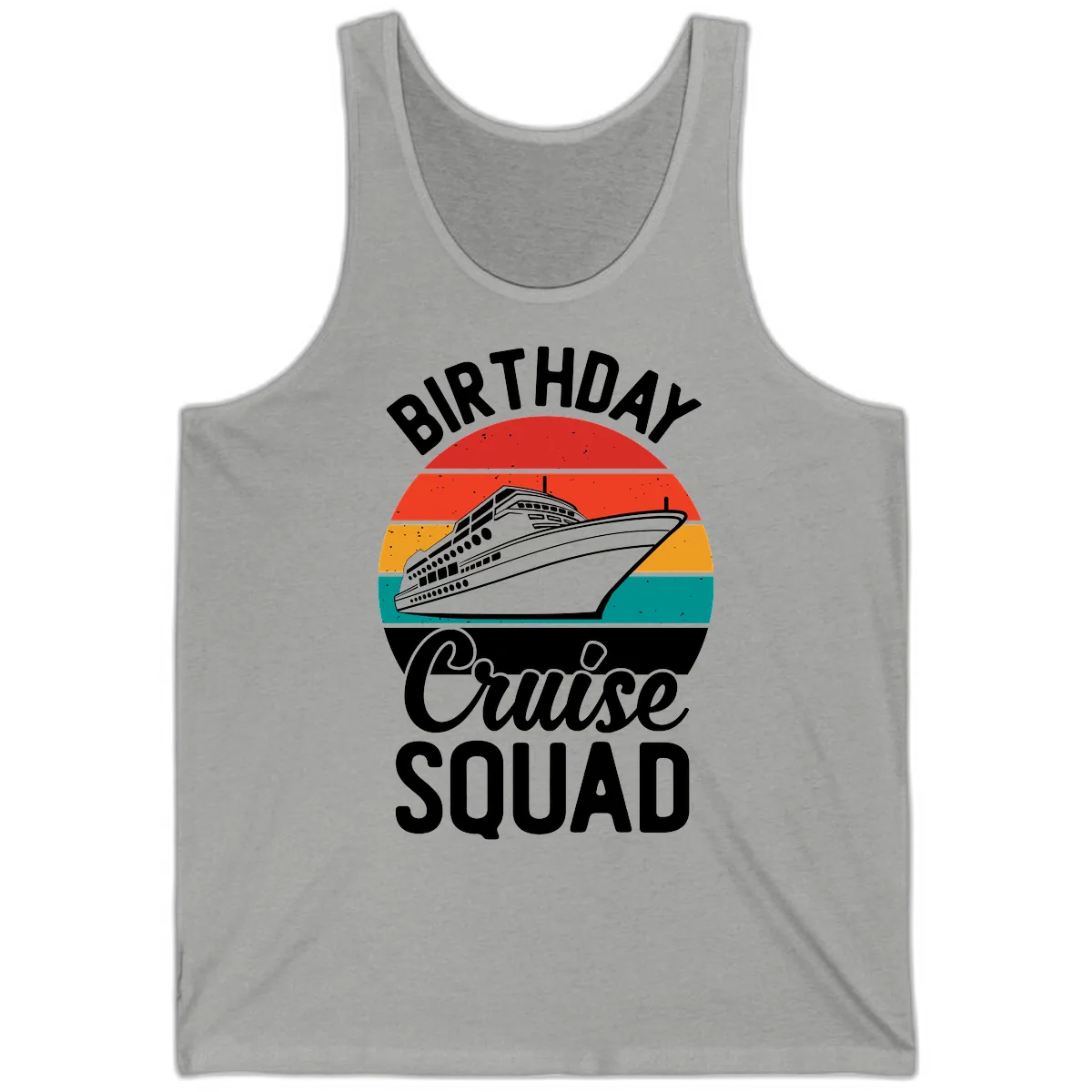 Birthday Cruise Squad Tank in Athletic Heather