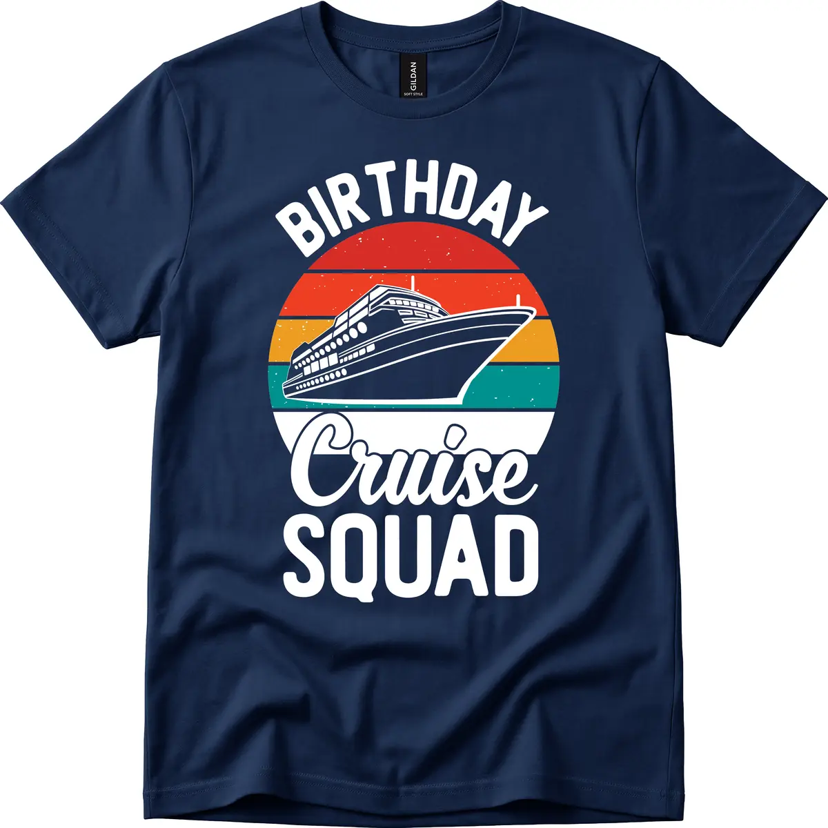 Birthday Cruise Squad T-Shirt in Navy