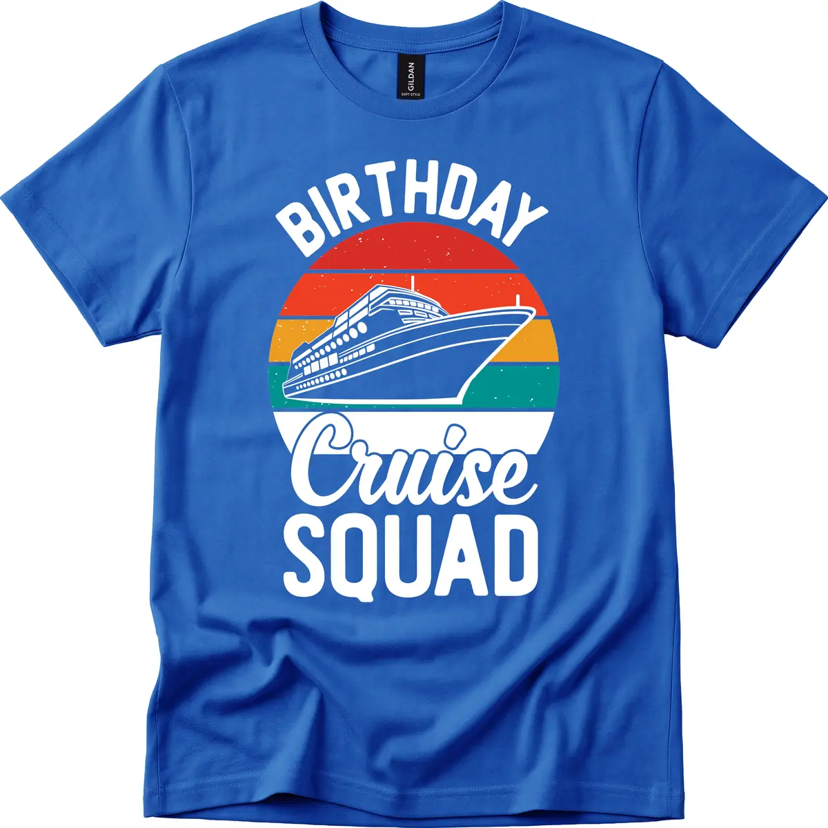 Birthday Cruise Squad T-Shirt in Royal