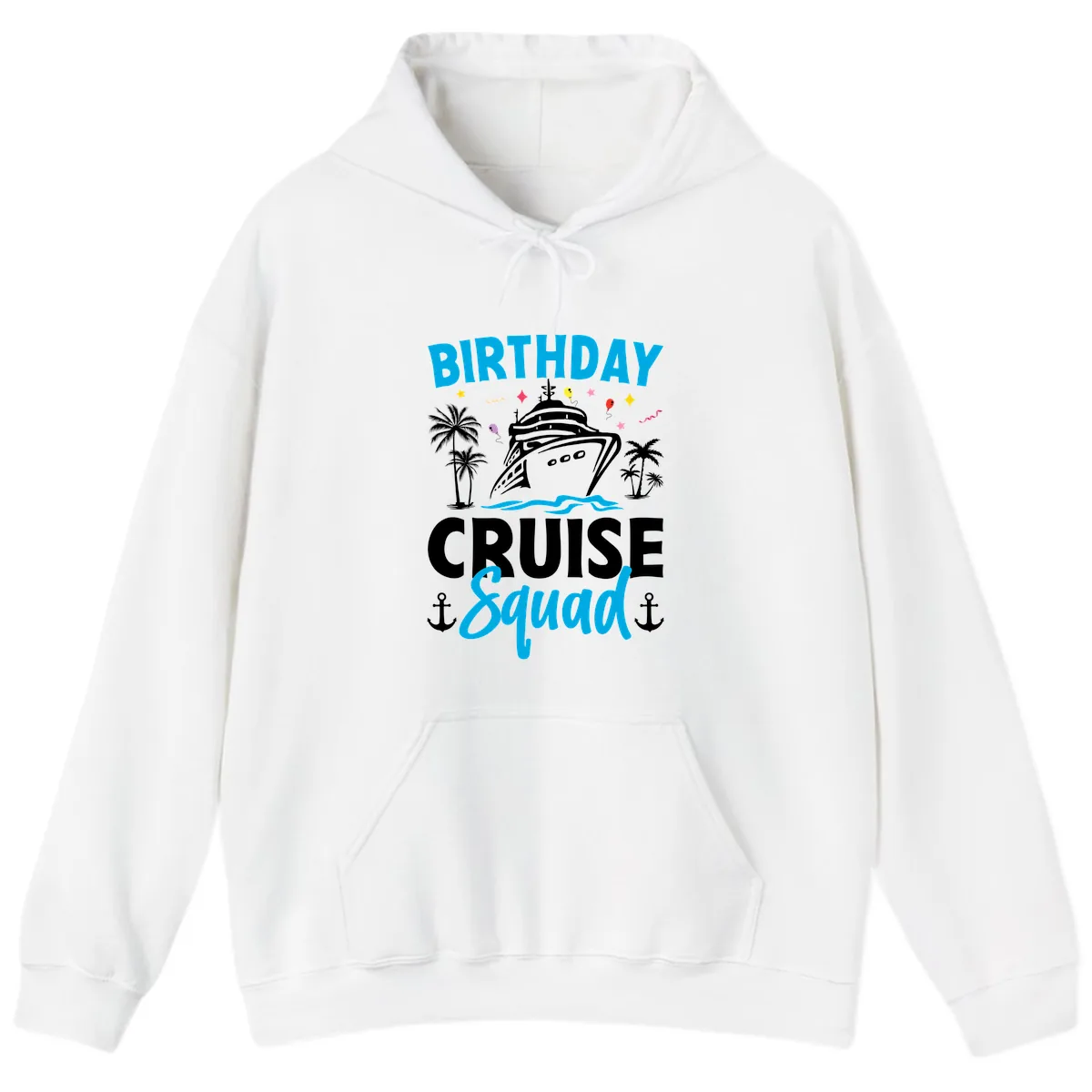 Birthday Cruise Squad Hoodie in White