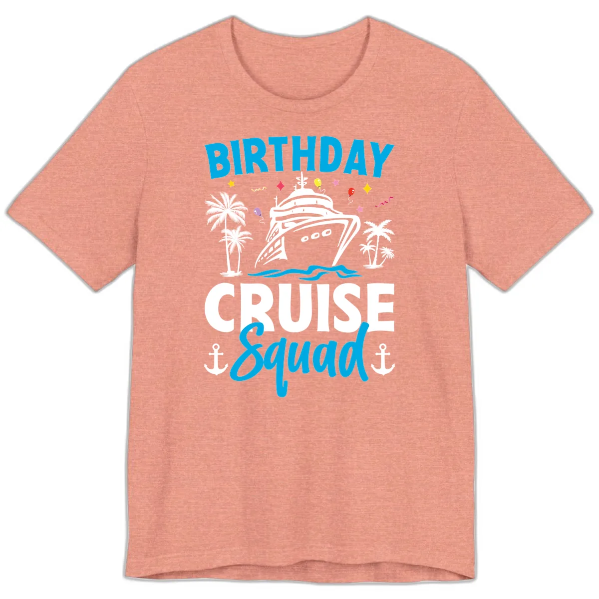 Birthday Cruise Squad Premium T-Shirt in Heather Sunset