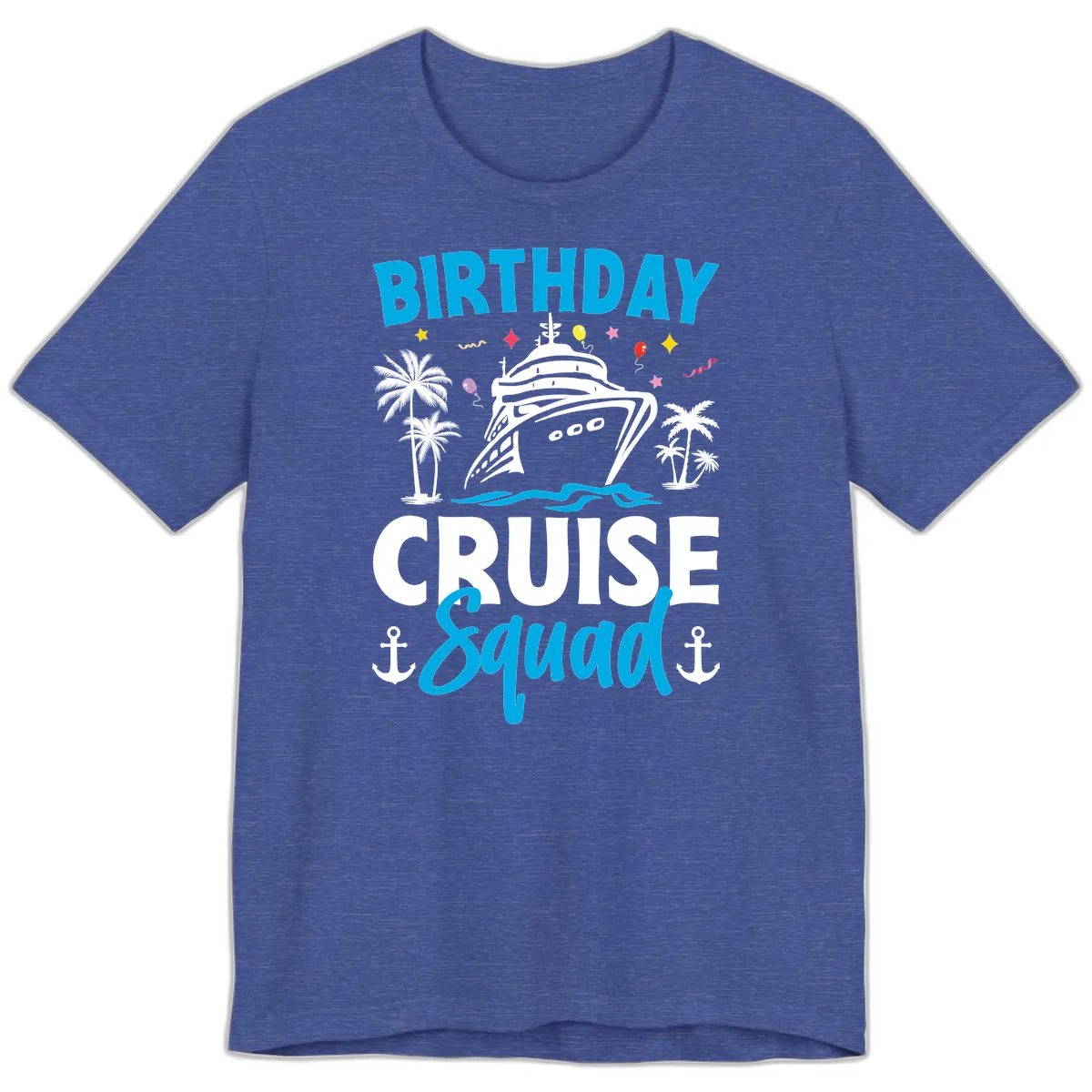 Birthday Cruise Squad Premium T-Shirt in Heather True Royal
