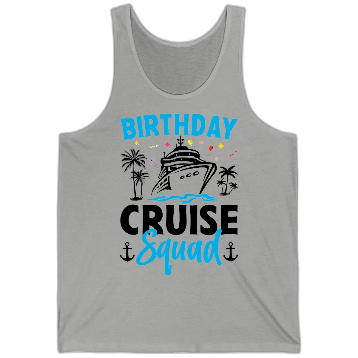 Birthday Cruise Squad Tank in Athletic Heather