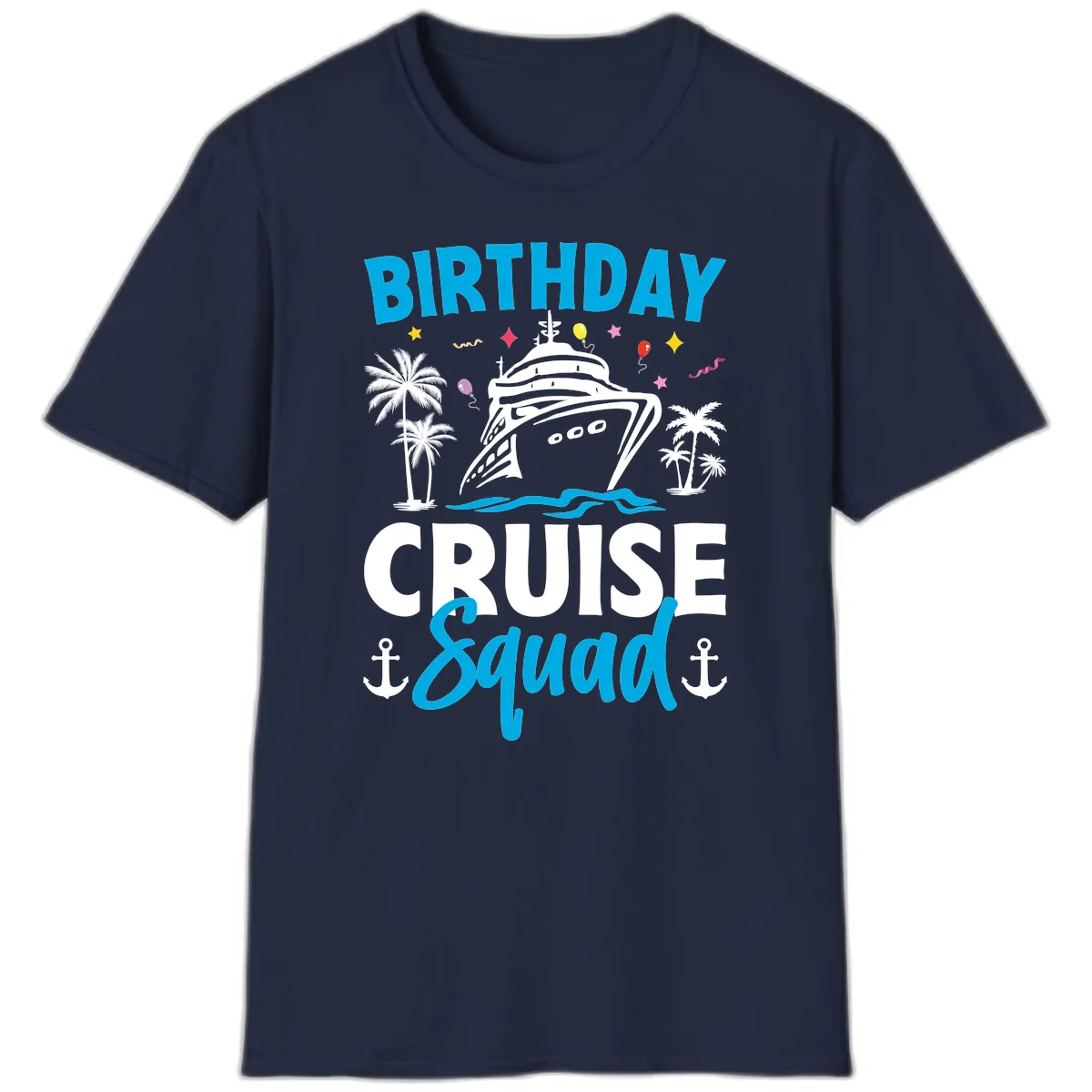 Birthday Cruise Squad T-Shirt in Navy