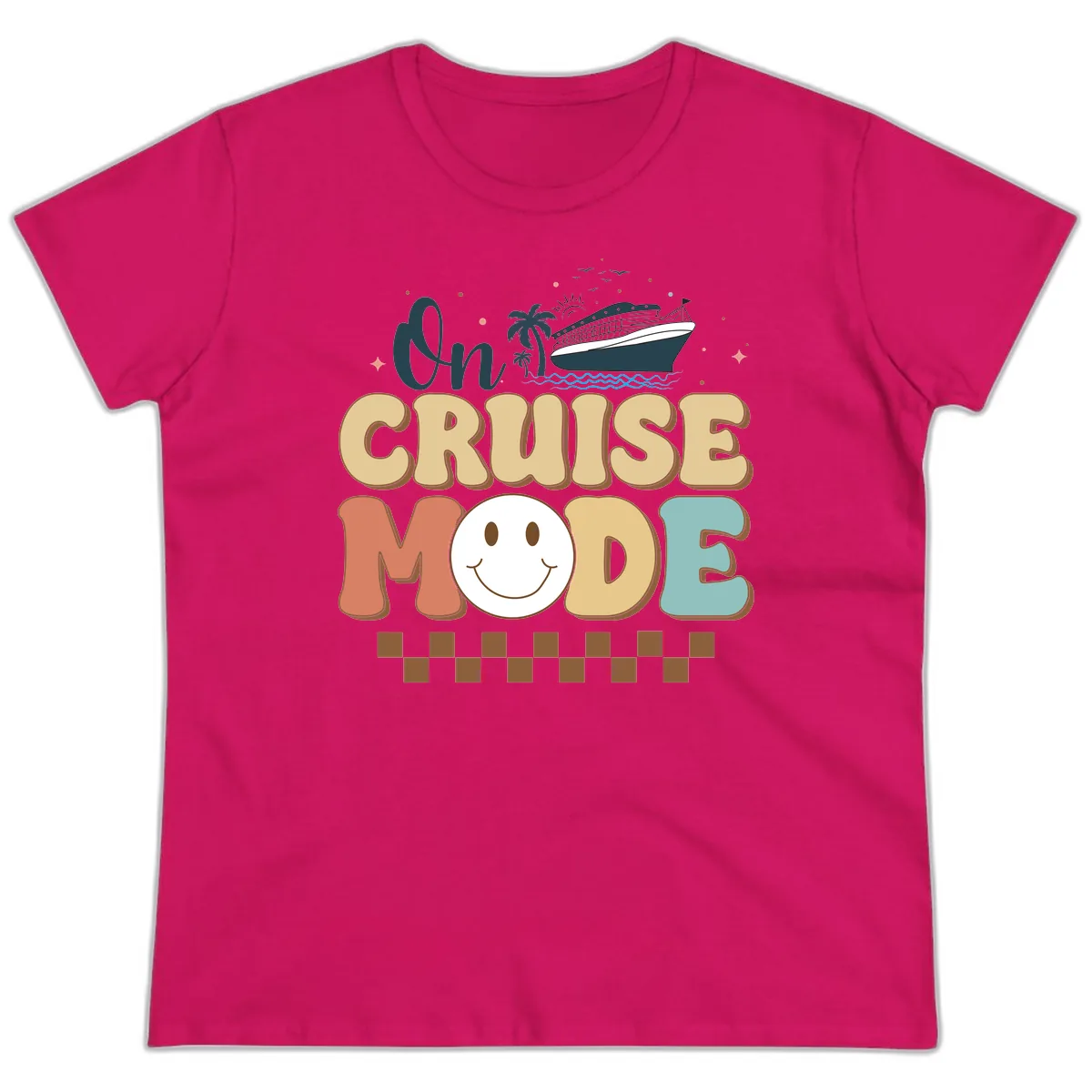 On Cruise Mode Ladies Tee in Heliconia