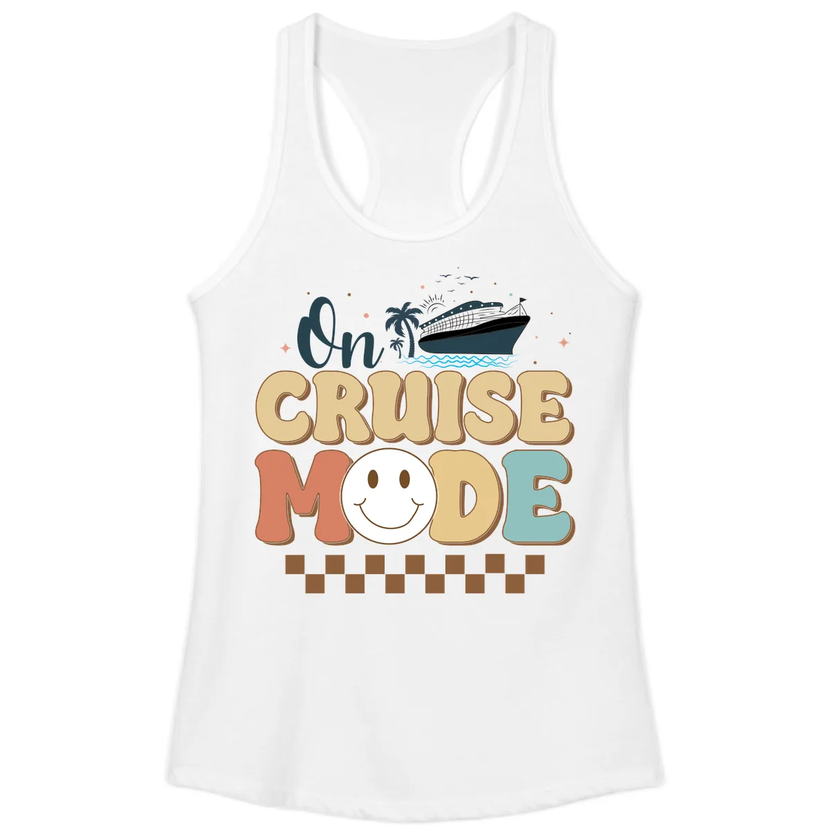 On Cruise Mode Ladies Tank in White