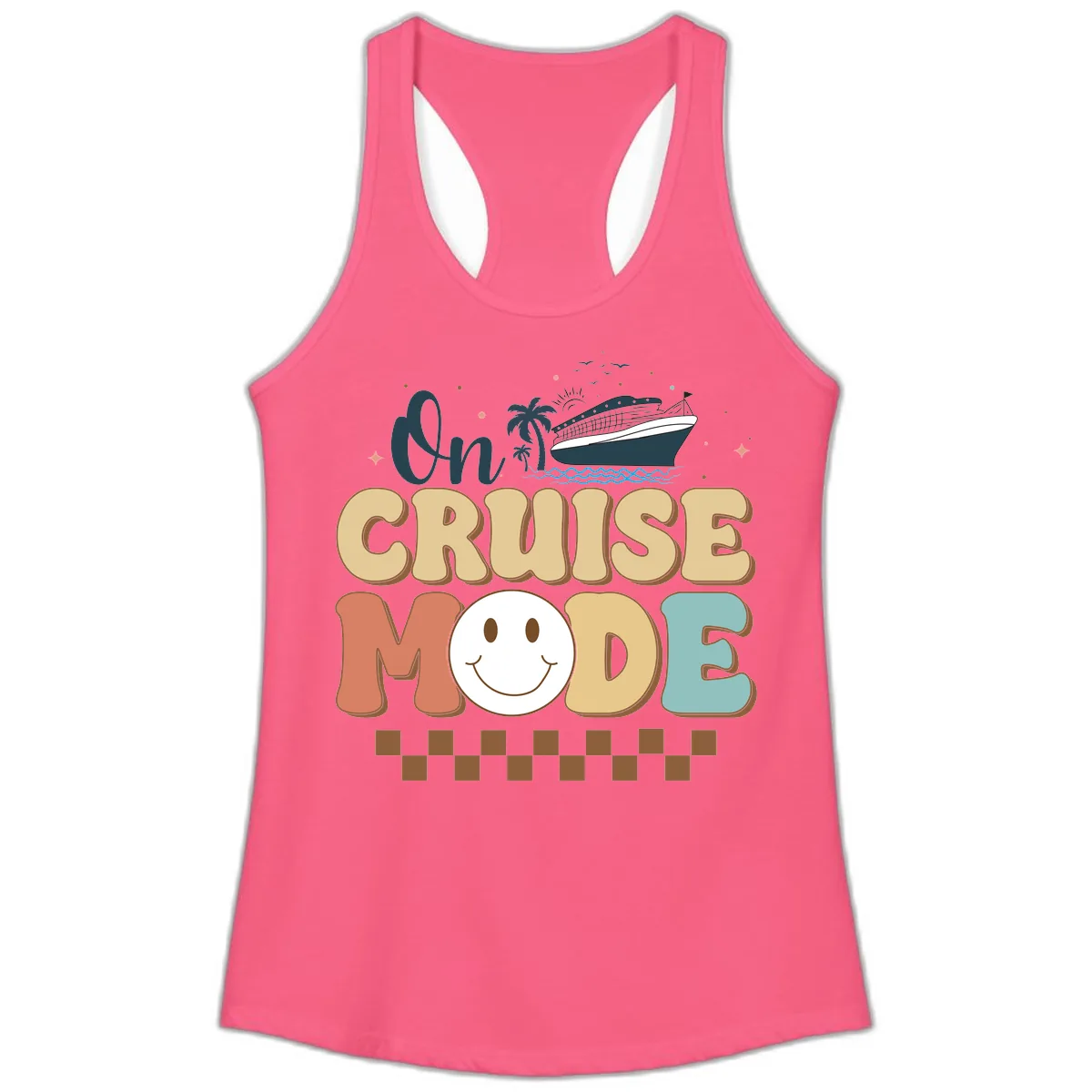 On Cruise Mode Ladies Tank in Solid Hot Pink