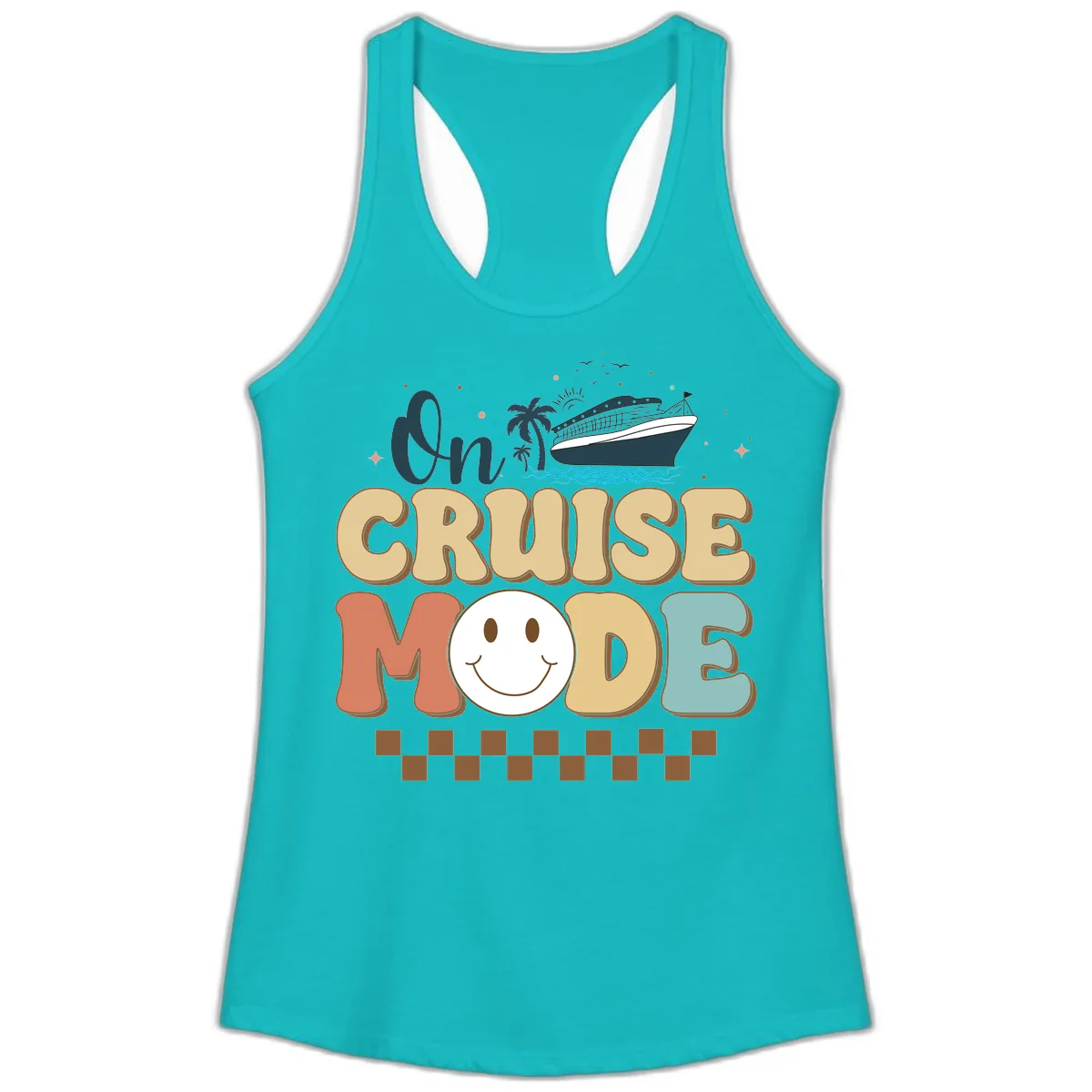 On Cruise Mode Ladies Tank in Tahiti Blue