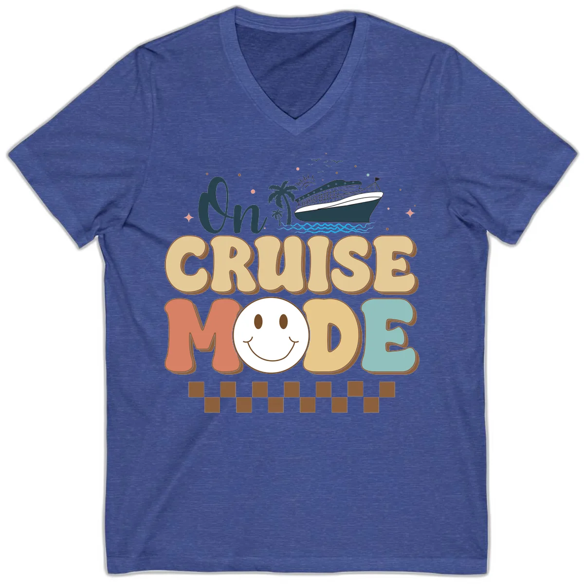 On Cruise Mode V-Neck in Heather True Royal