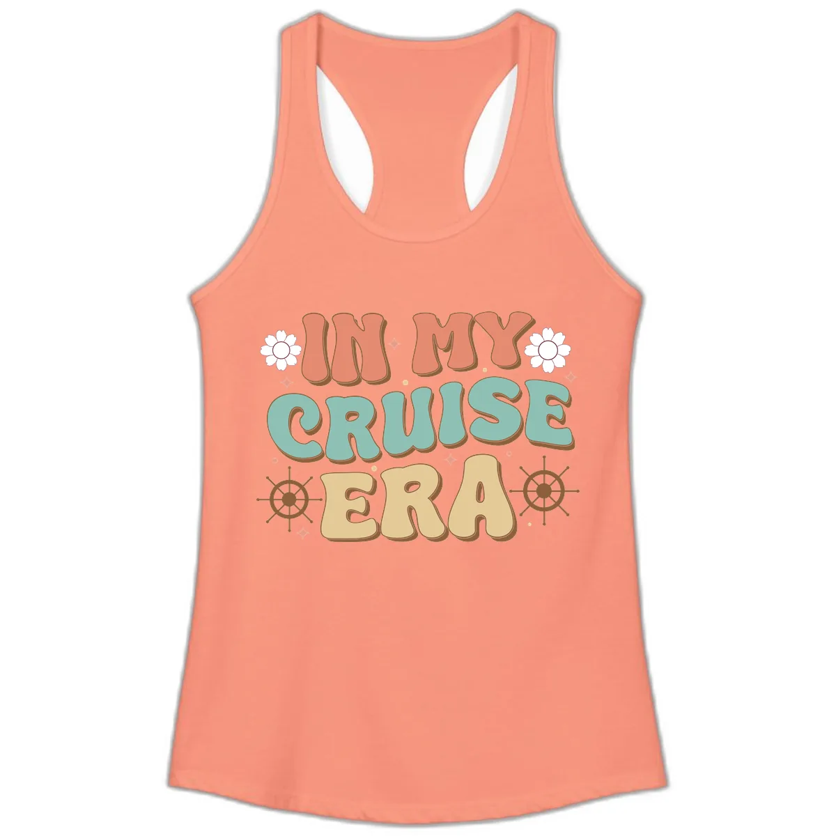 In My Cruise Era Ladies Tank in Solid Light Orange