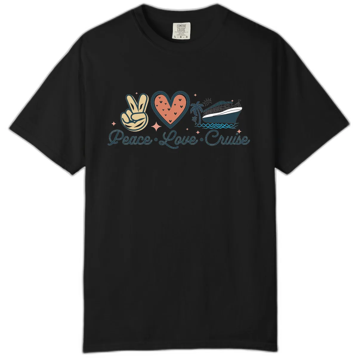 Peace Love Cruise Comfort Color in Black