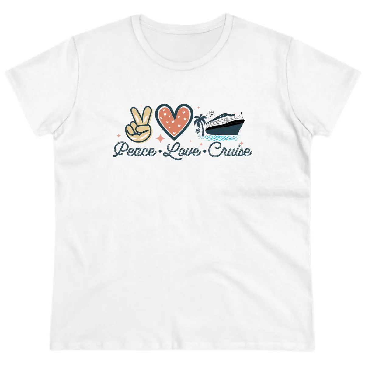 Peace Love Cruise Ladies Tee in White