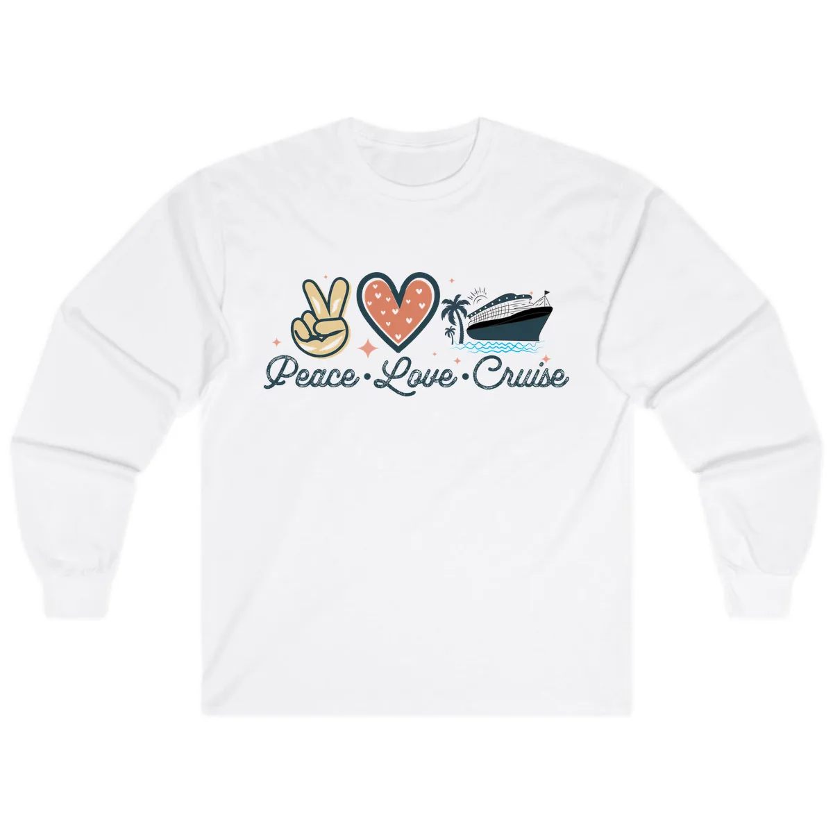 Peace Love Cruise Long Sleeve in White