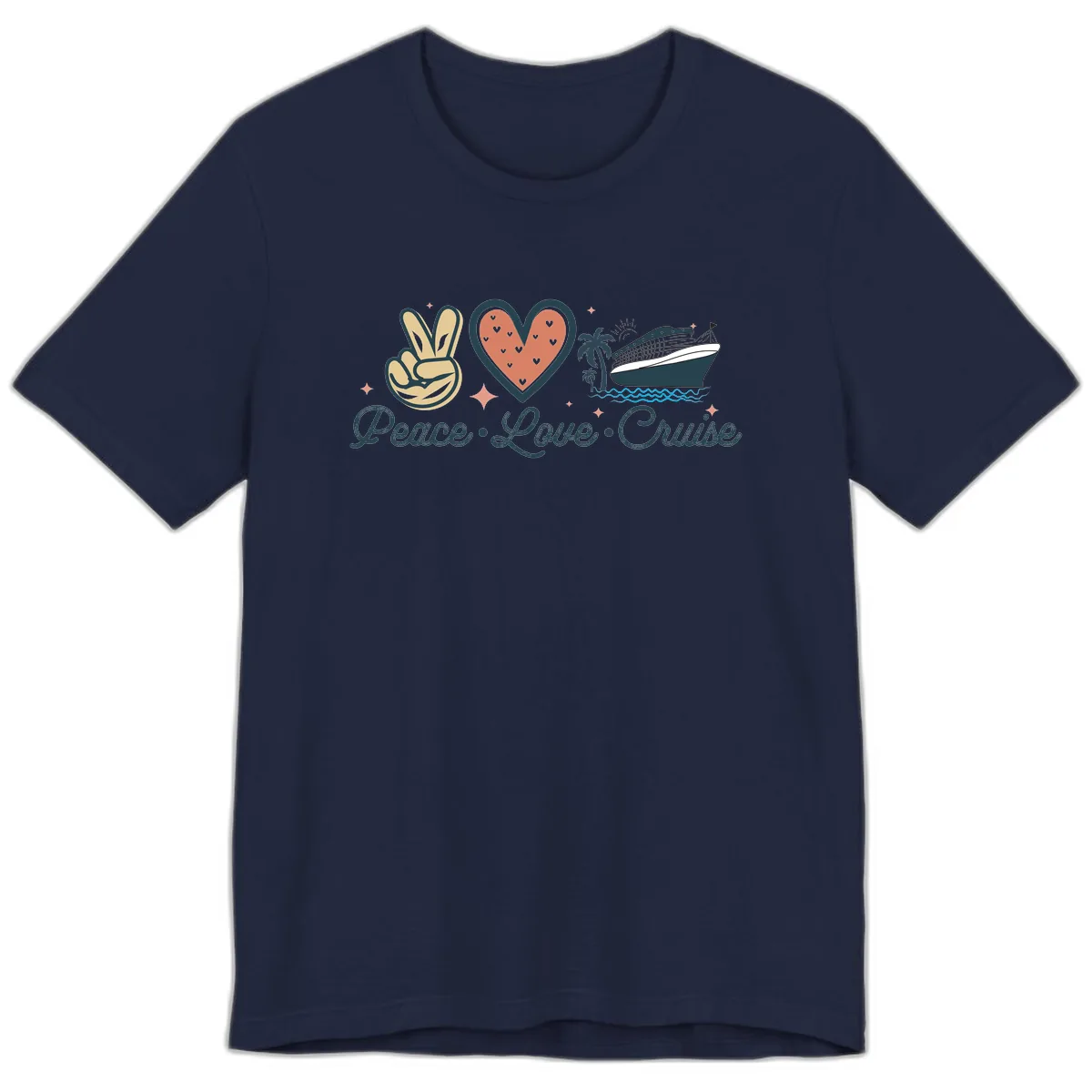 Peace Love Cruise Premium T-Shirt in Navy