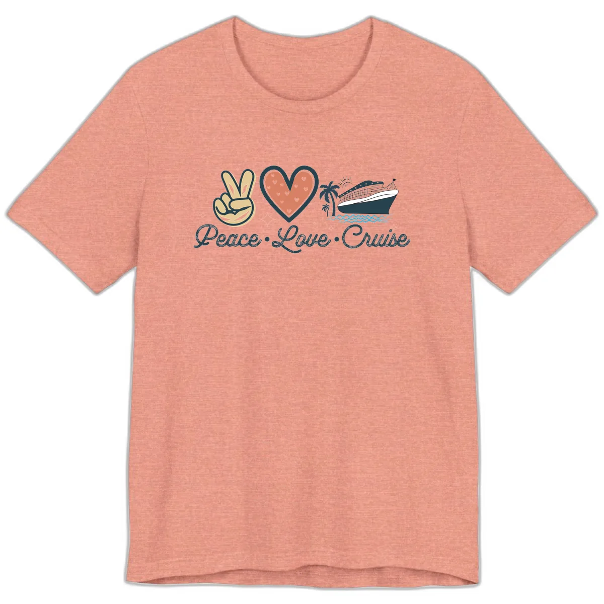 Peace Love Cruise Premium T-Shirt in Heather Sunset