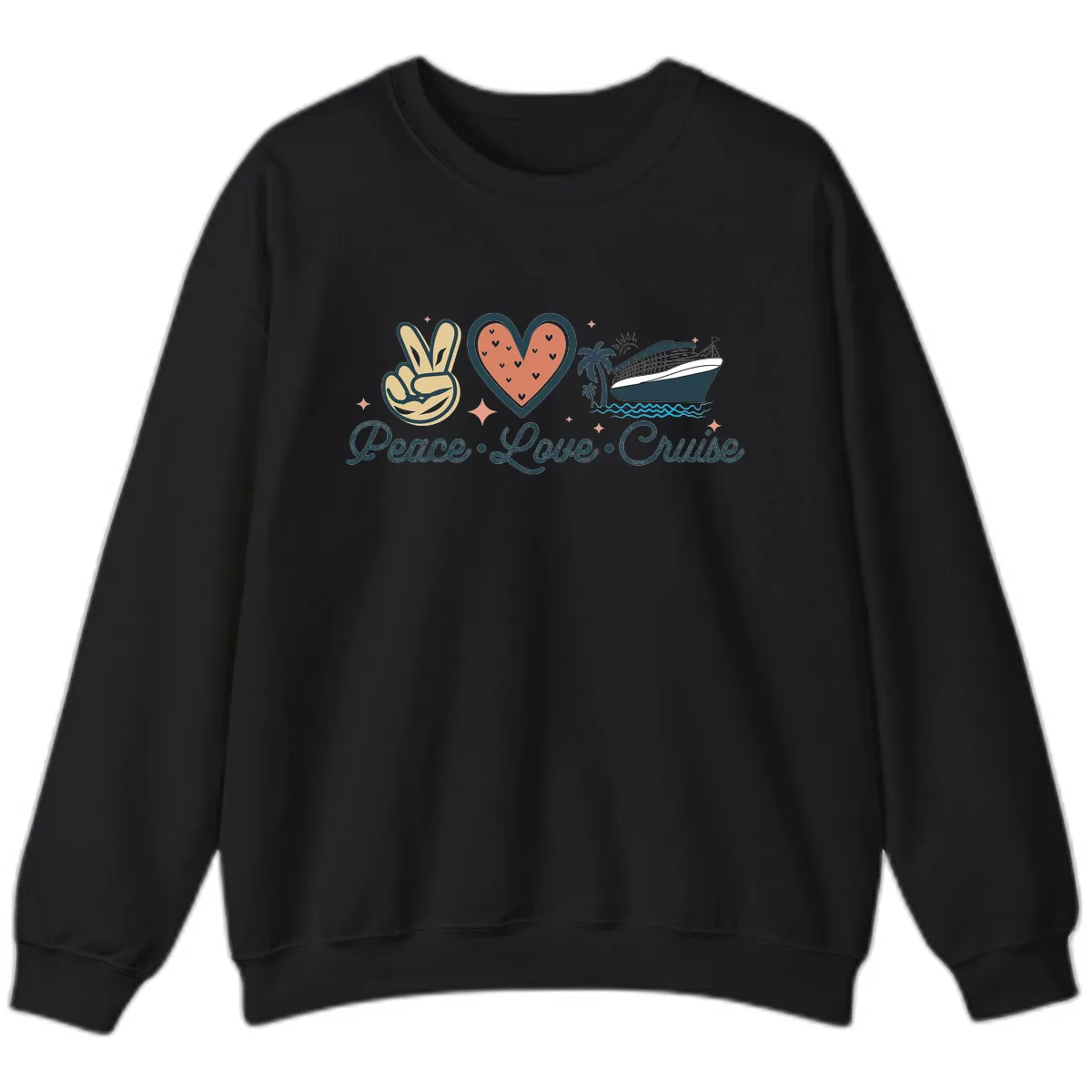 Peace Love Cruise Sweatshirt in Black