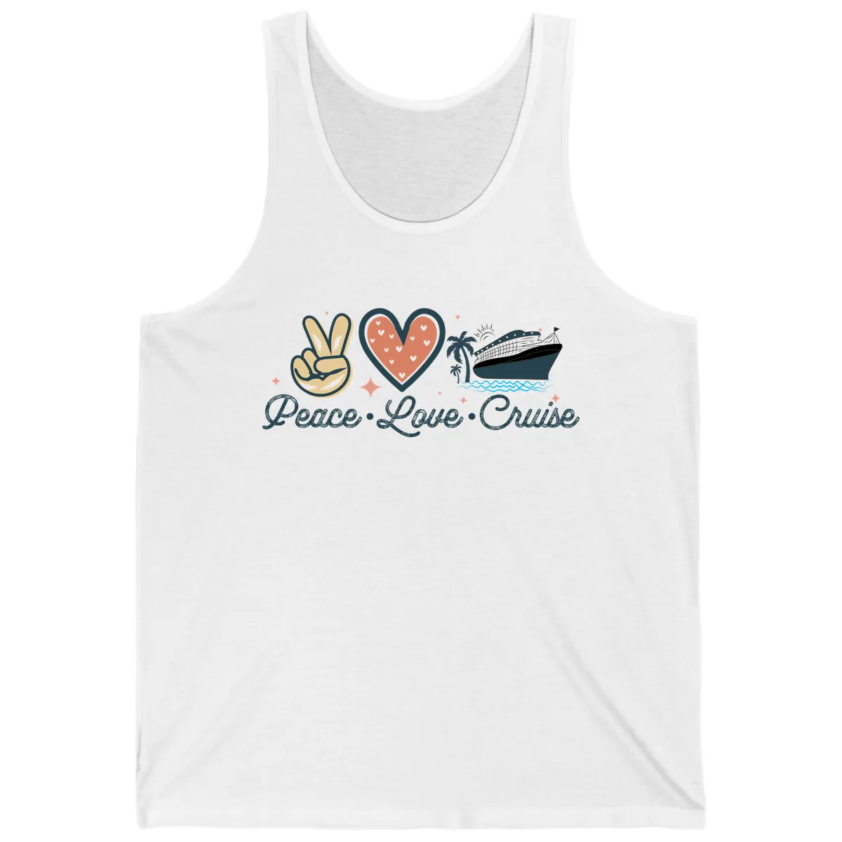 Peace Love Cruise Tank in White
