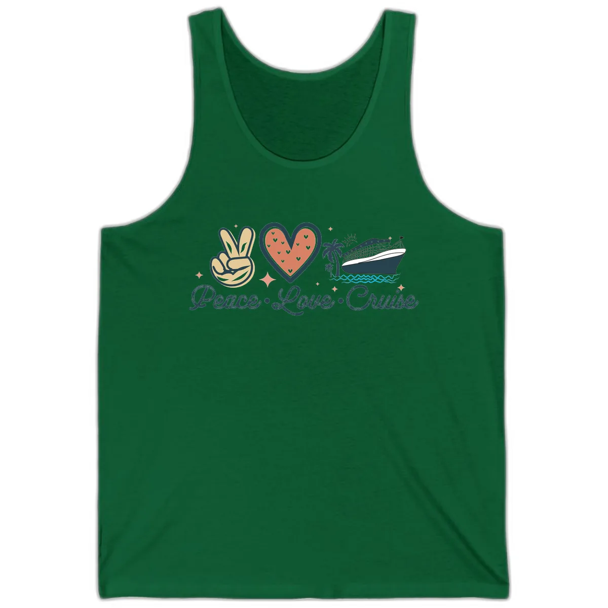 Peace Love Cruise Tank in Kelly