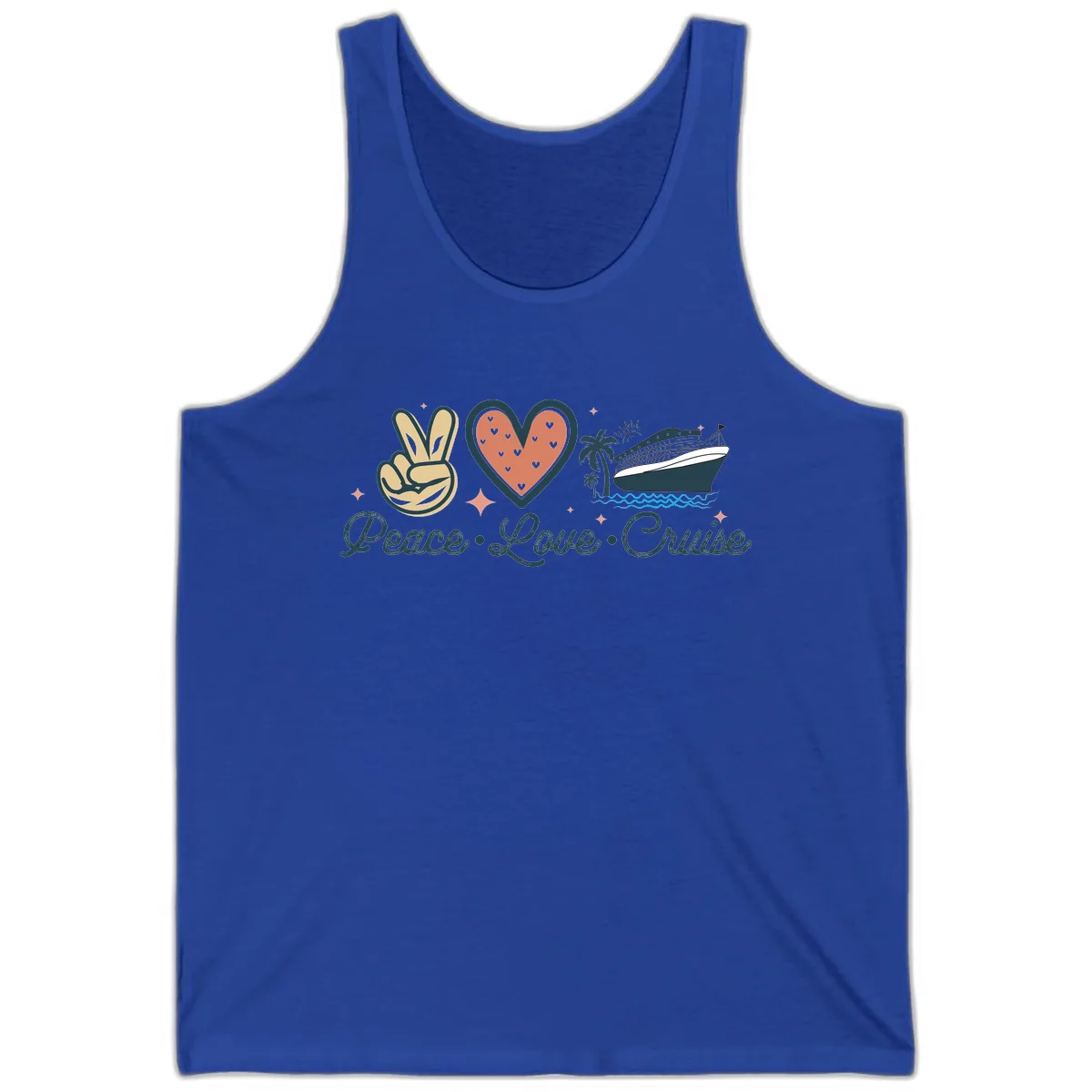 Peace Love Cruise Tank in True Royal