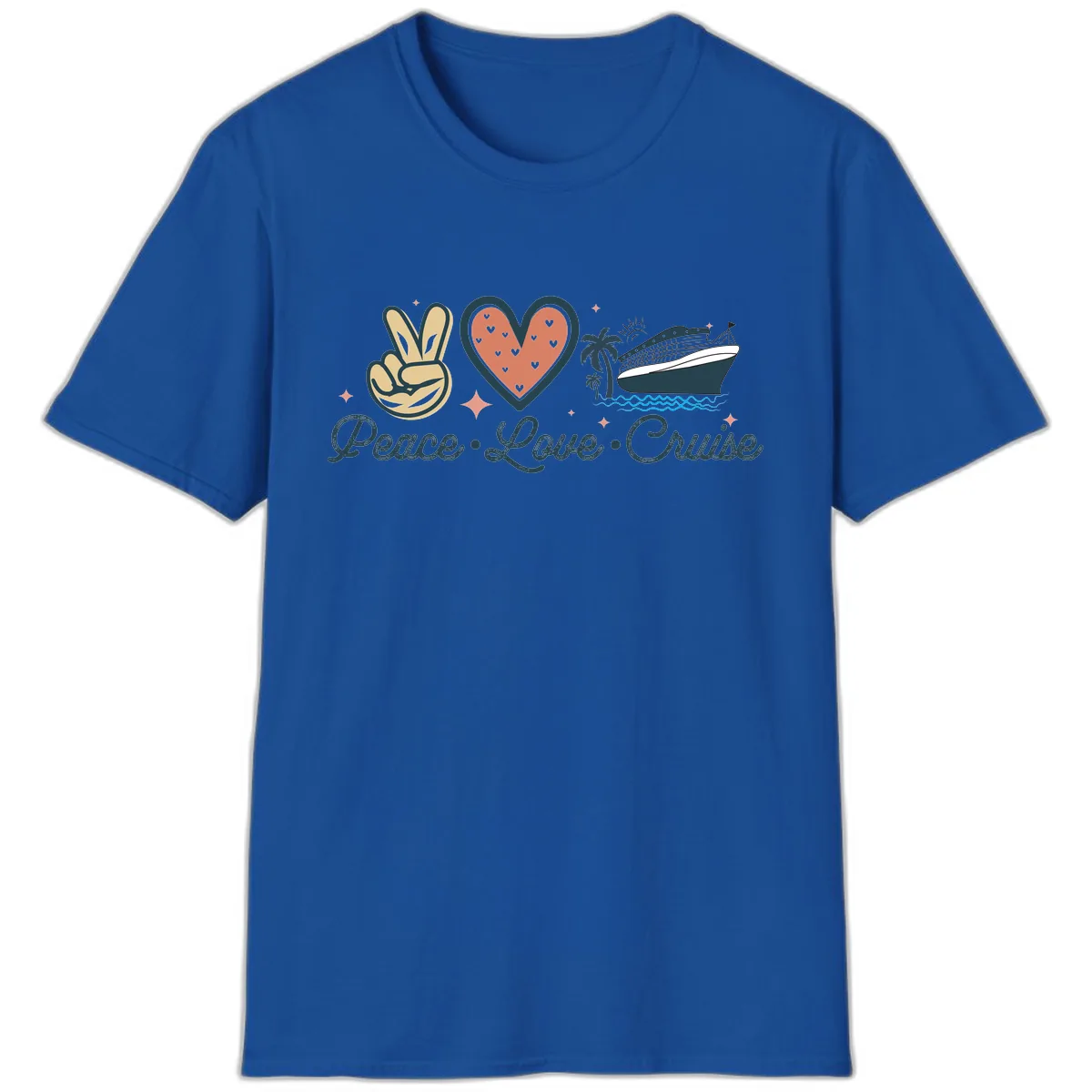 Peace Love Cruise T-Shirt in Royal