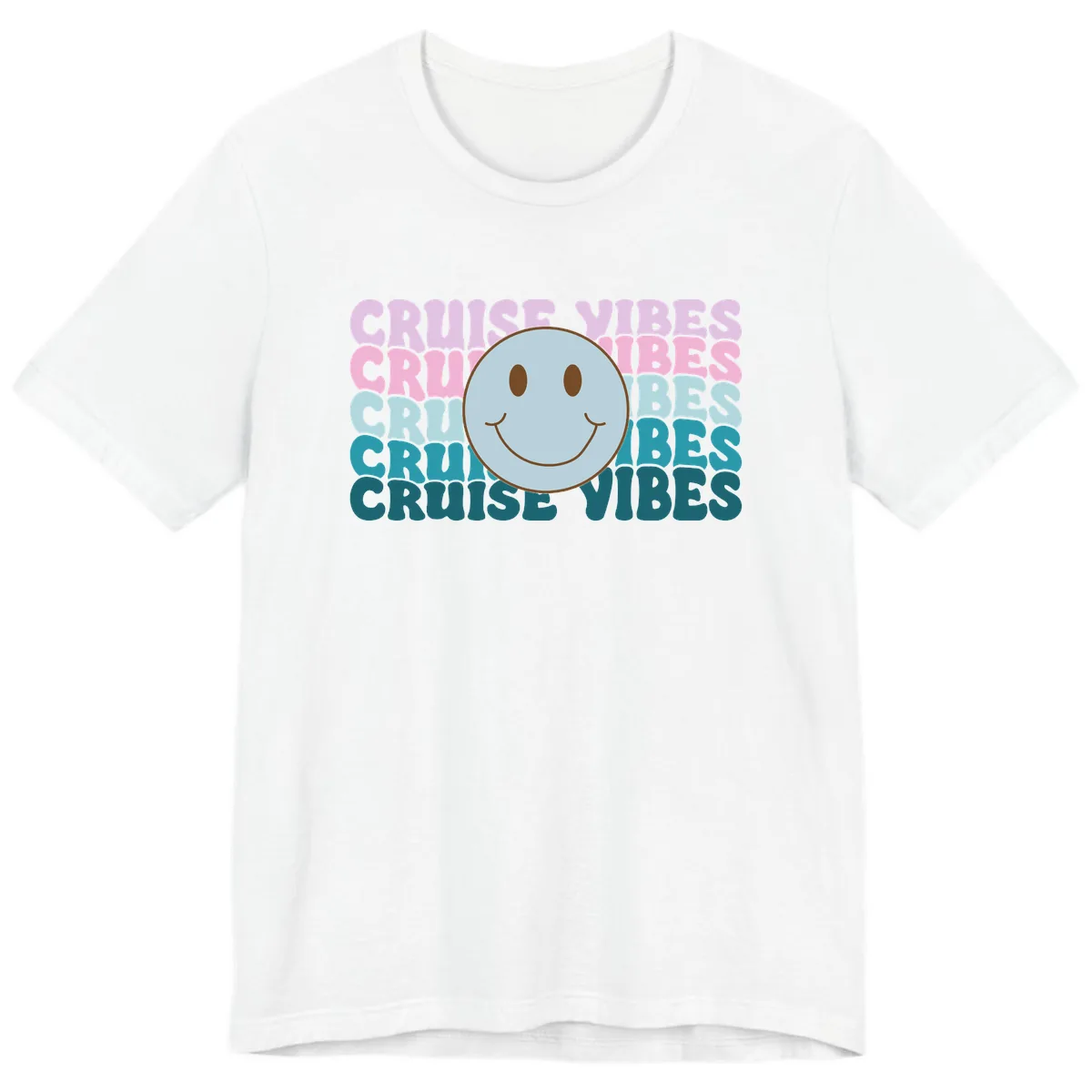 Cruise Vibes Smiley Face Premium T-Shirt in White