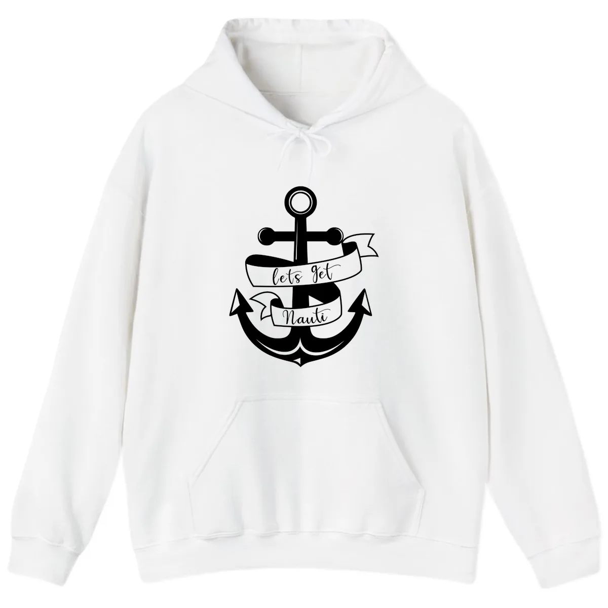 Let's Get Nauti Anchor Hoodie in White