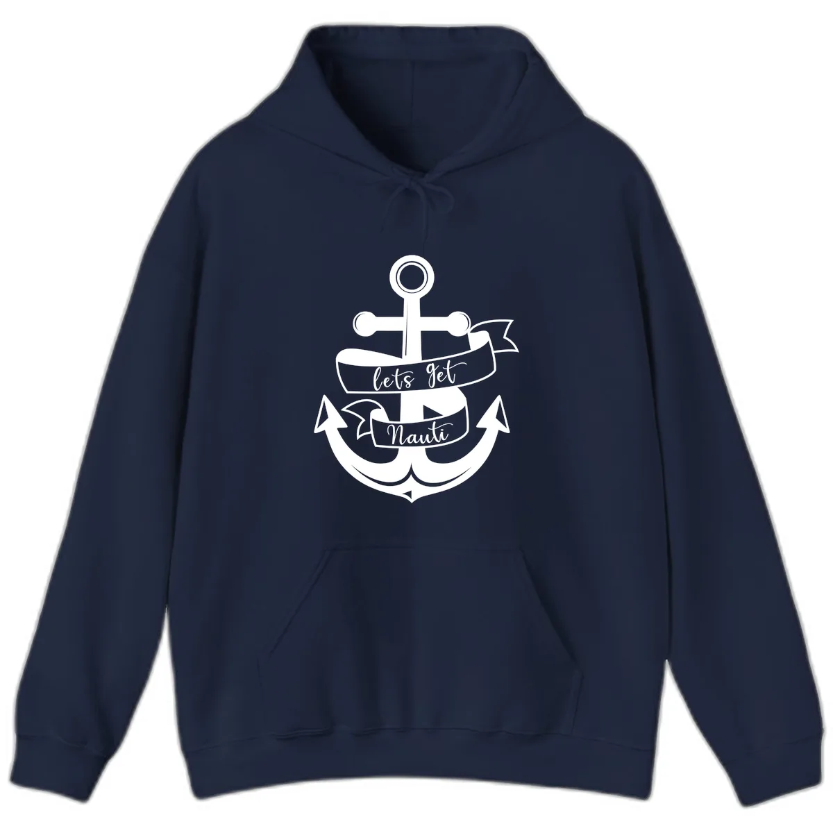 Let's Get Nauti Anchor Hoodie in Navy
