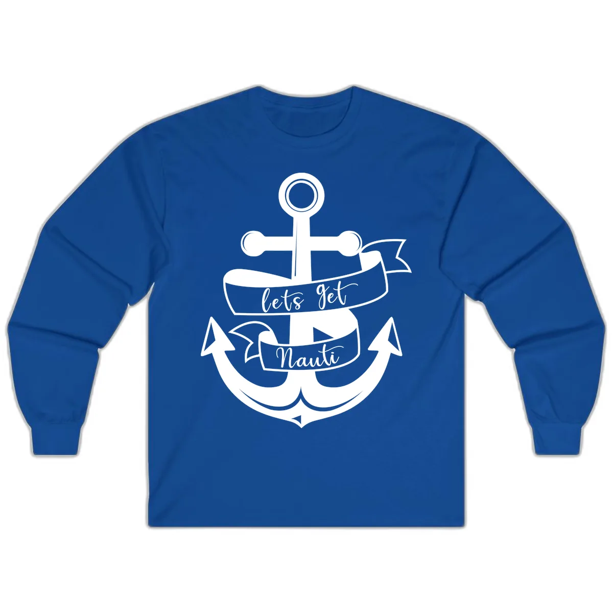 Let's Get Nauti Anchor Long Sleeve in Royal