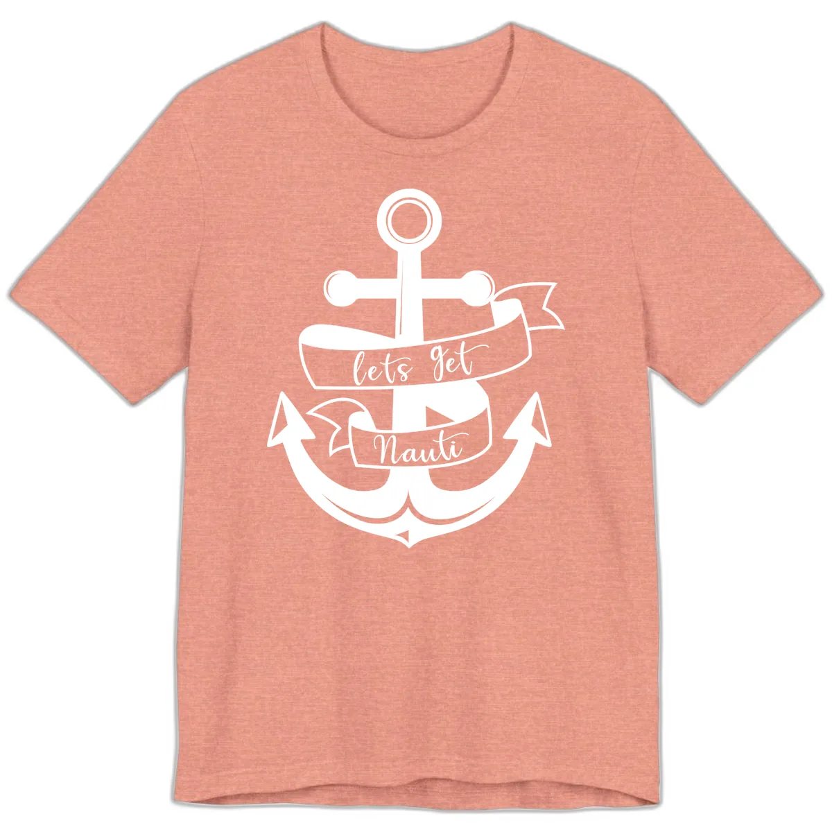 Let's Get Nauti Anchor Premium T-Shirt in Heather Sunset