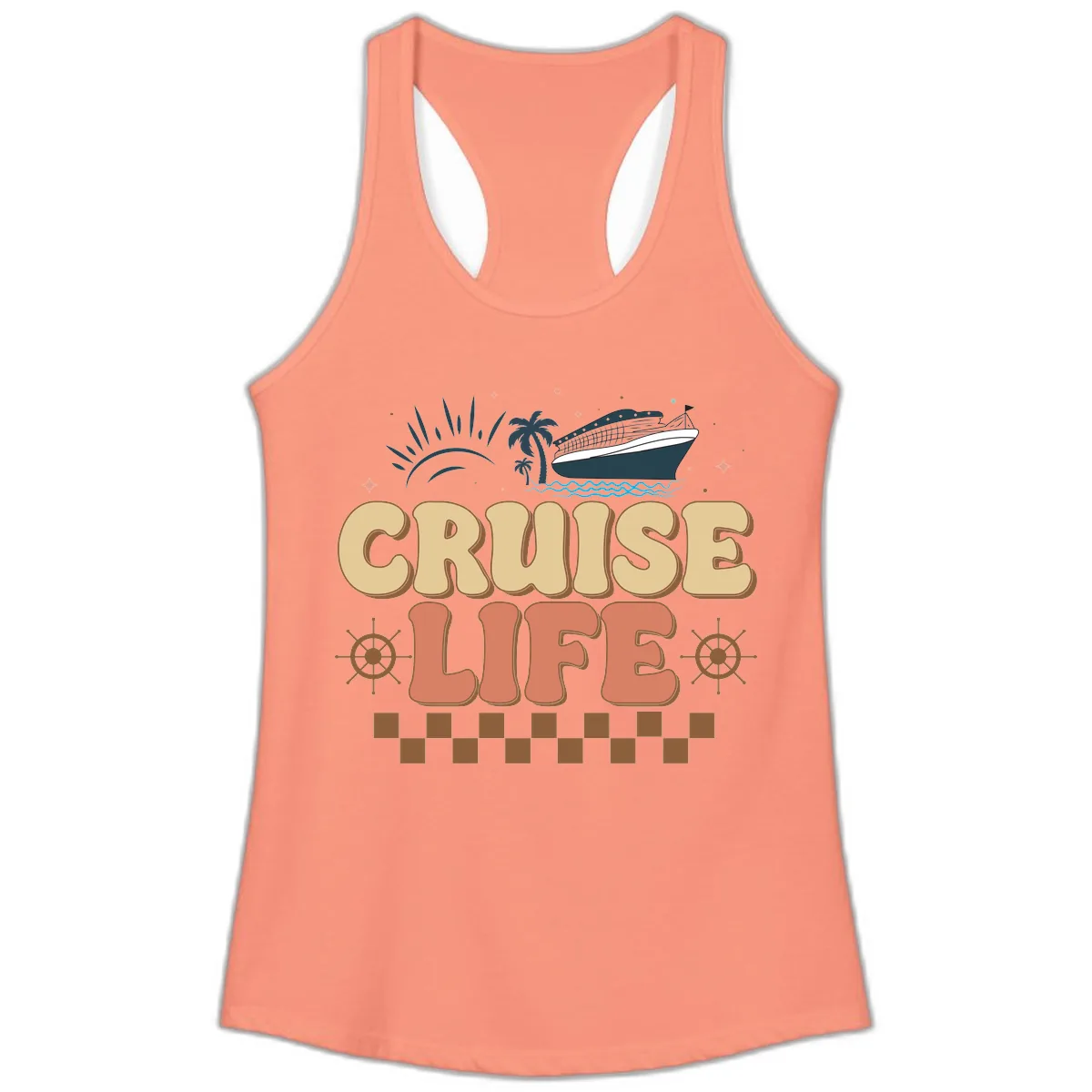 Cruise Life Ladies Tank in Solid Light Orange