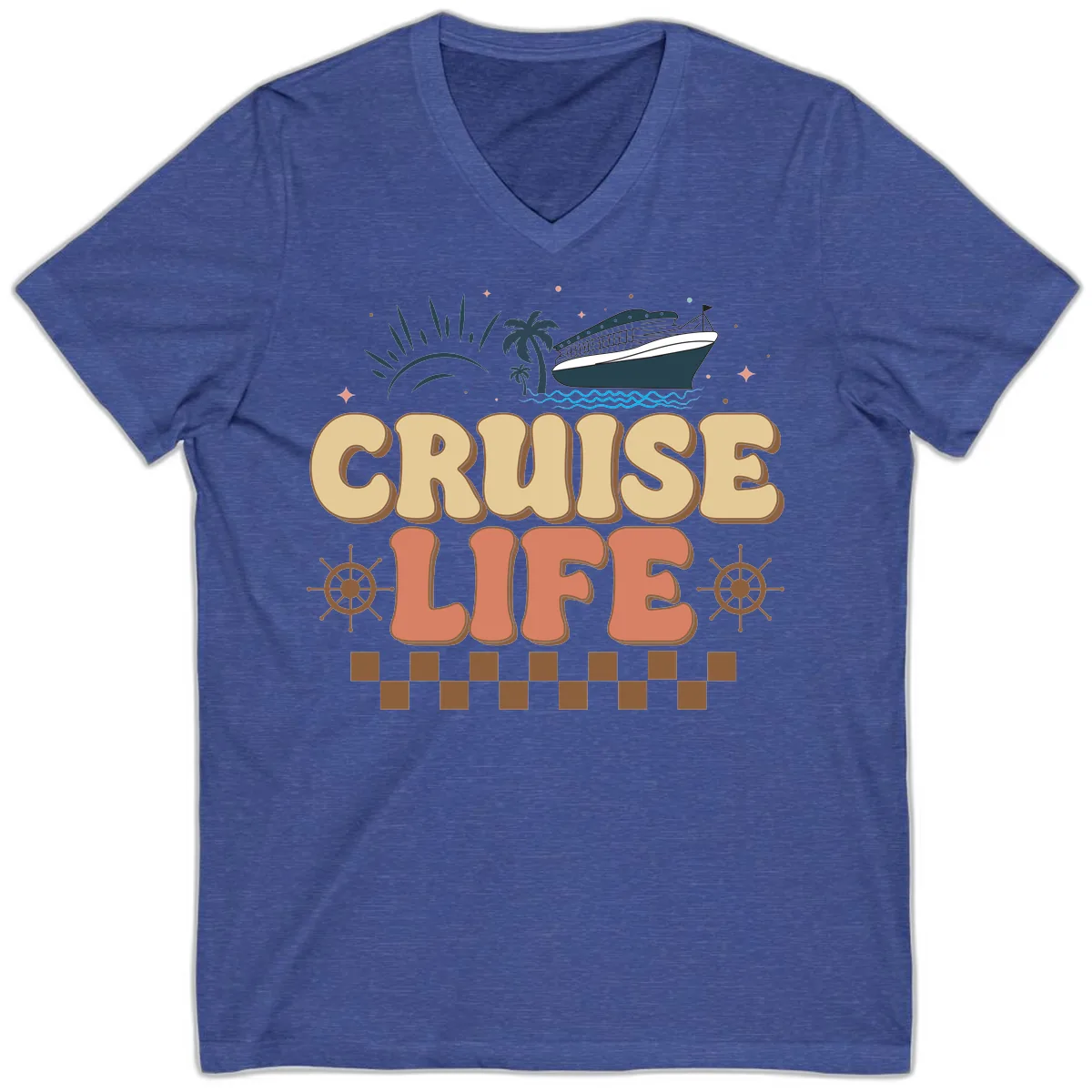 Cruise Life V-Neck in Heather True Royal