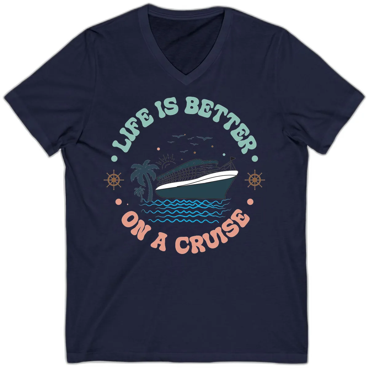 Life's Better On A Cruise V-Neck in Navy