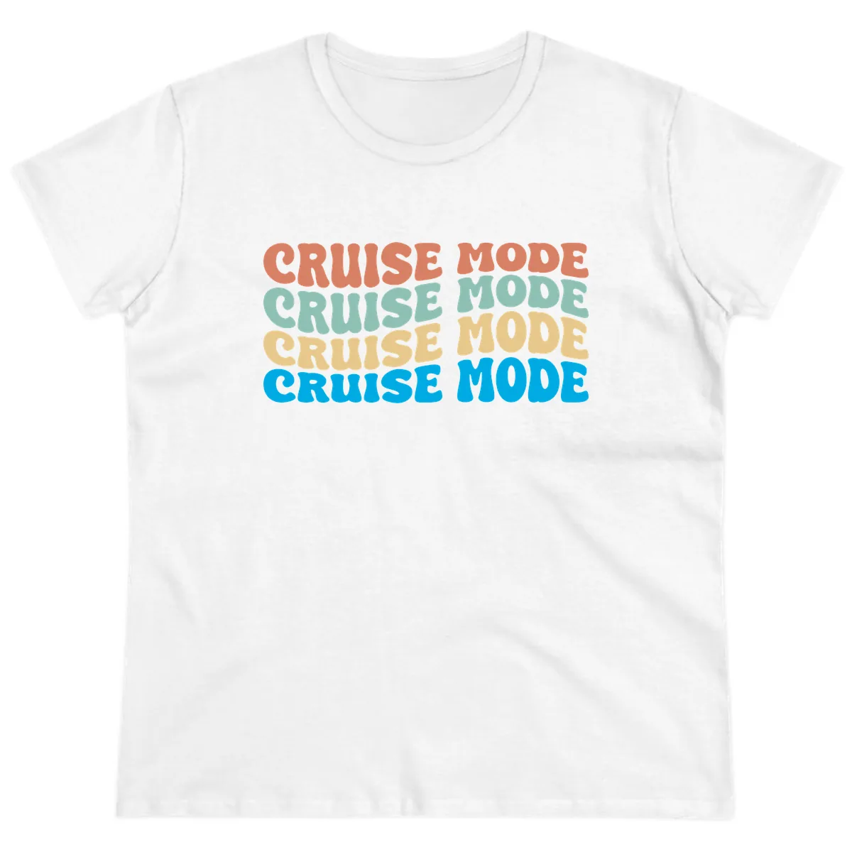 Cruise Mode Repeat Ladies Tee in White