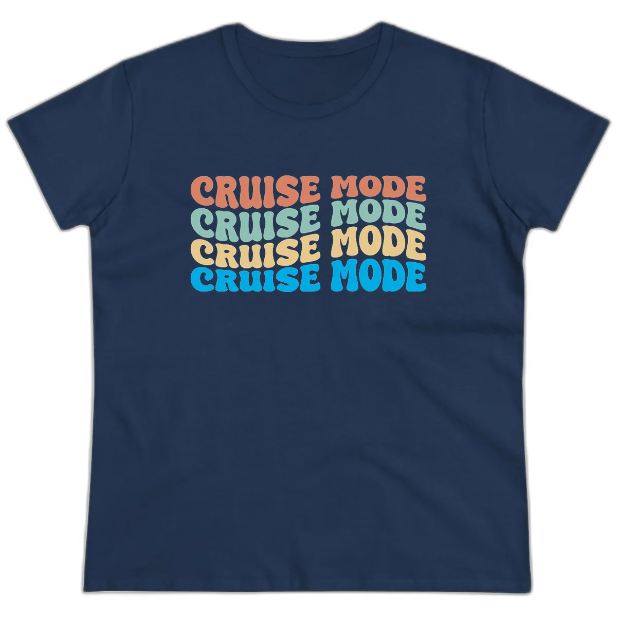 Cruise Mode Repeat Ladies Tee in Navy