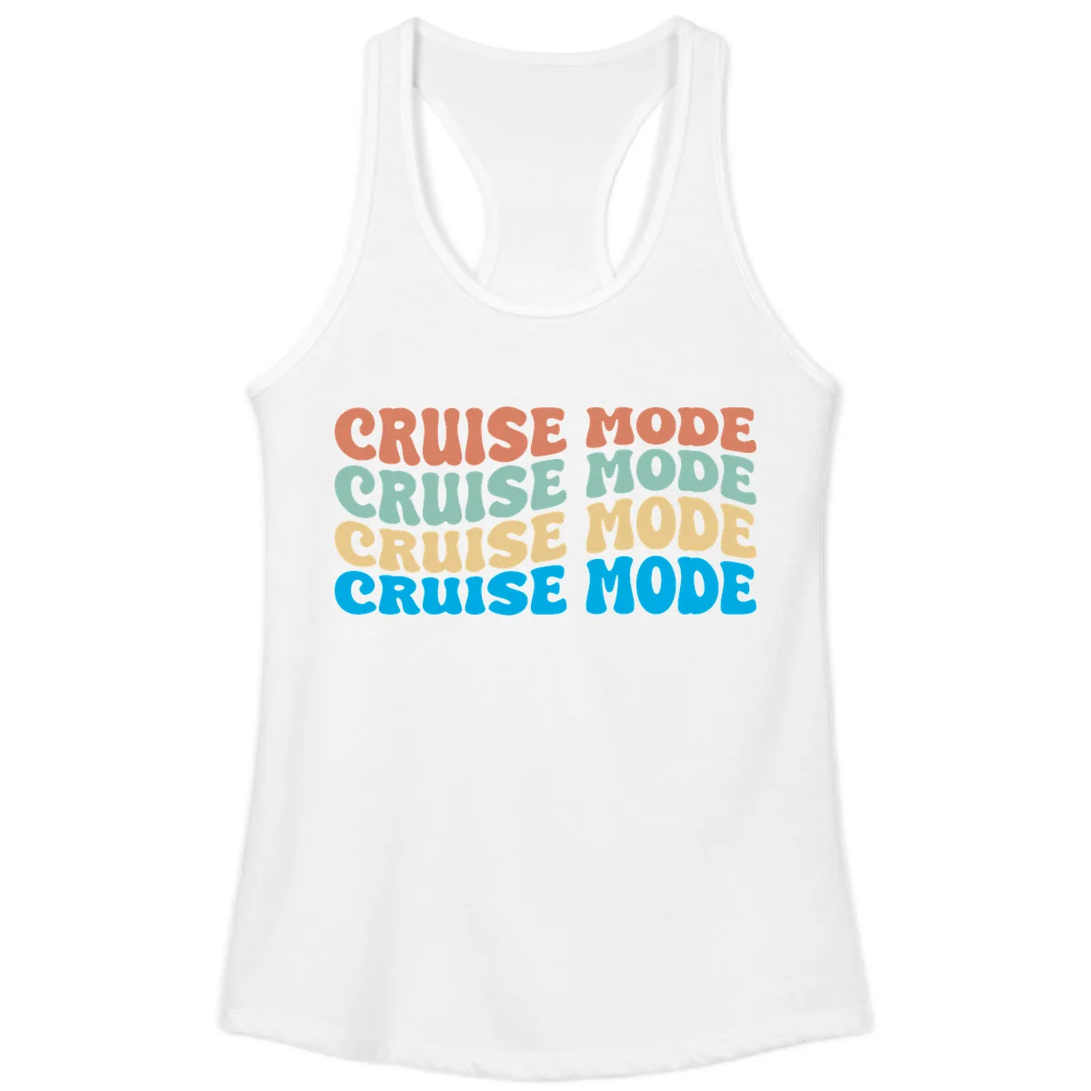 Cruise Mode Repeat Ladies Tank in White