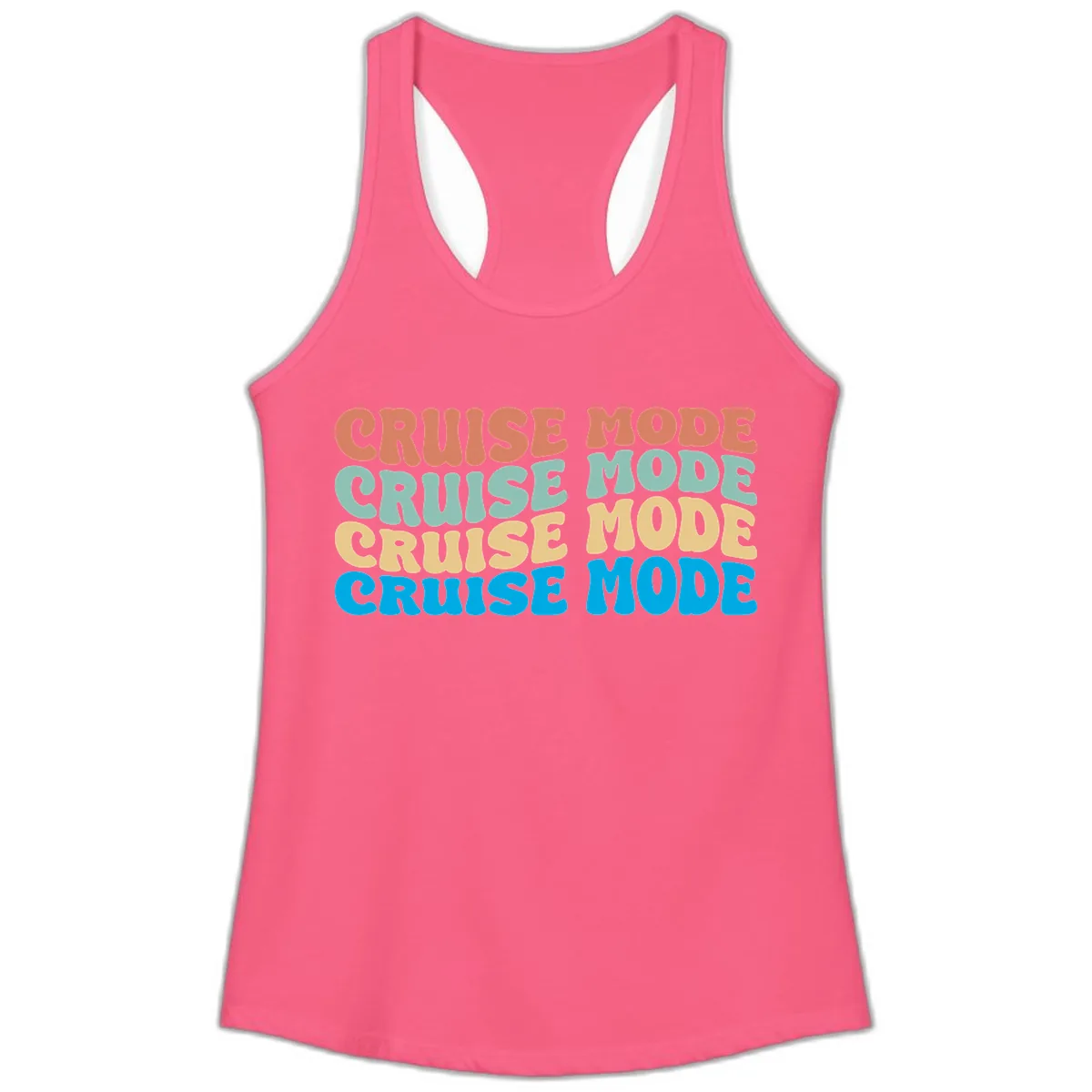 Cruise Mode Repeat Ladies Tank in Solid Hot Pink