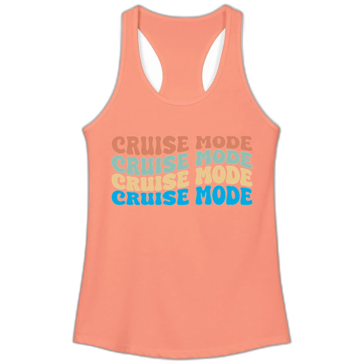 Cruise Mode Repeat Ladies Tank in Solid Light Orange
