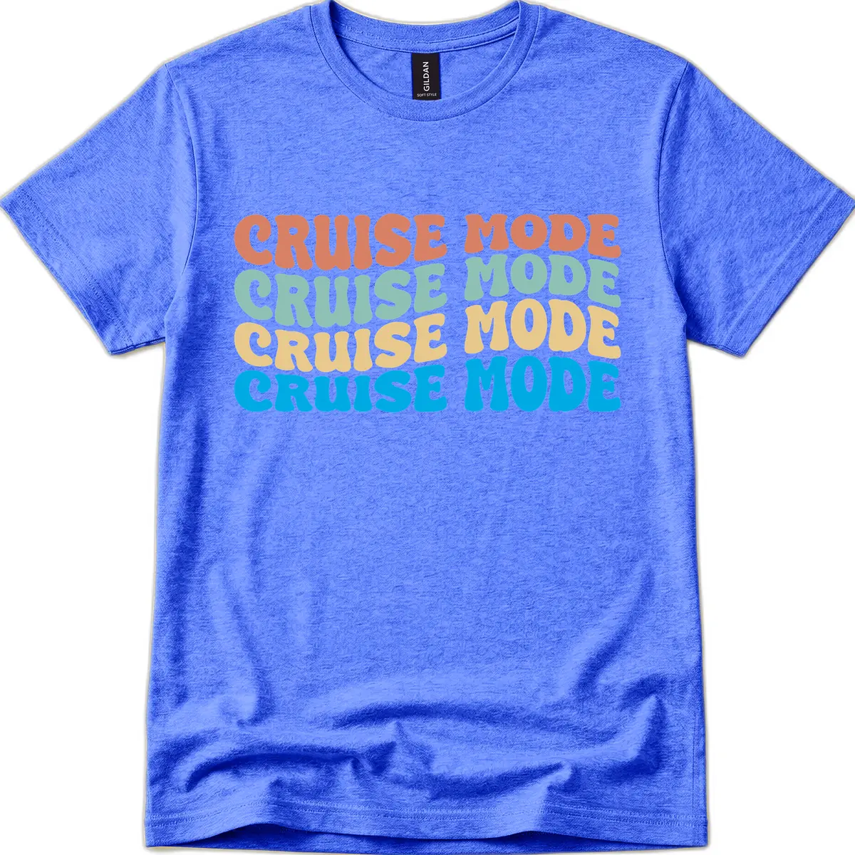 Cruise Mode Repeat T-Shirt in Heather Royal