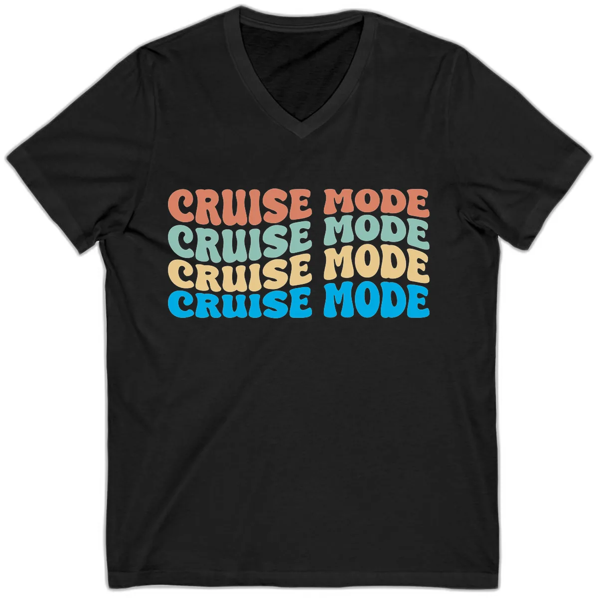 Cruise Mode Repeat V-Neck in Black