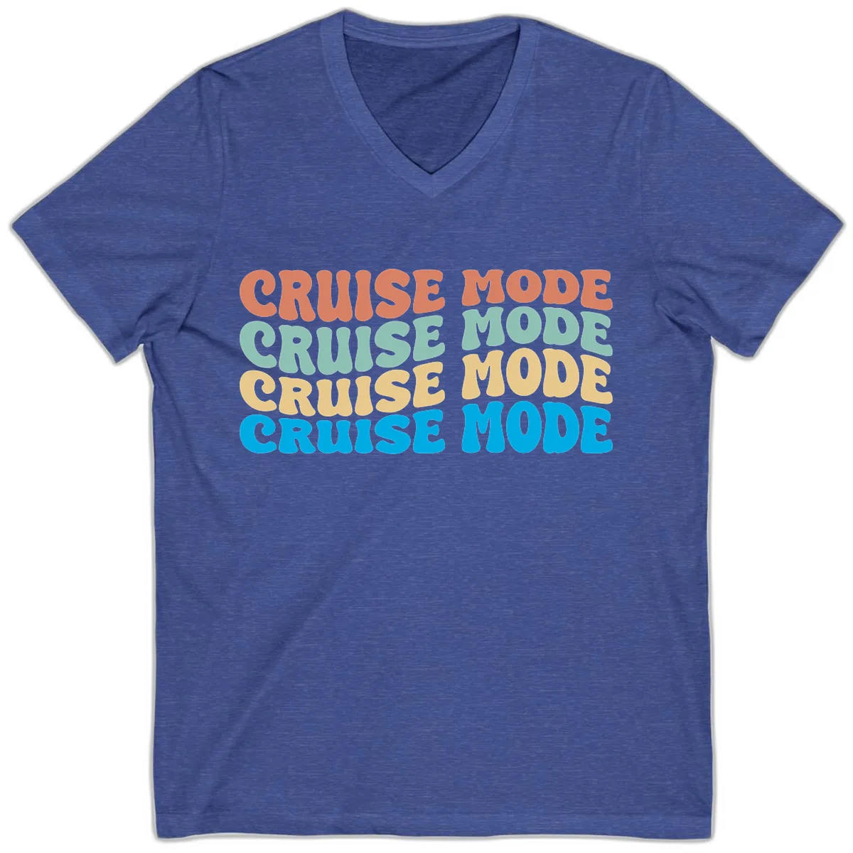 Cruise Mode Repeat V-Neck in Heather True Royal