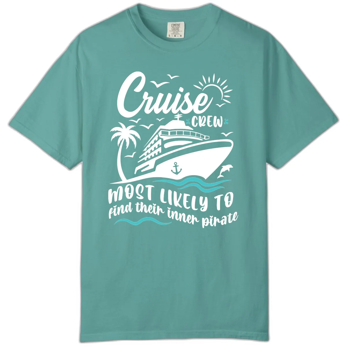 Cruise Crew Inner Pirate Comfort Color in Seafoam