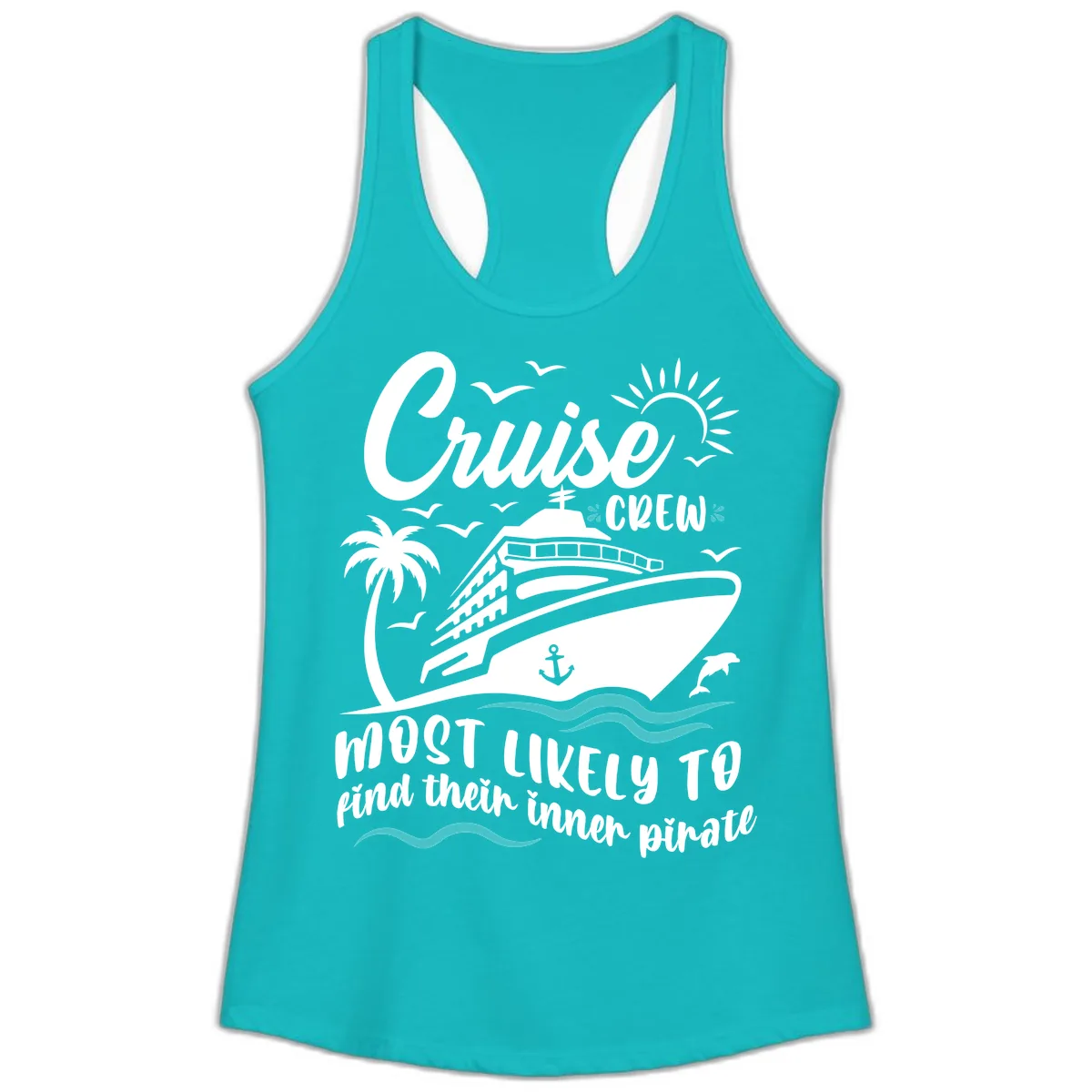 Cruise Crew Inner Pirate Ladies Tank in Tahiti Blue